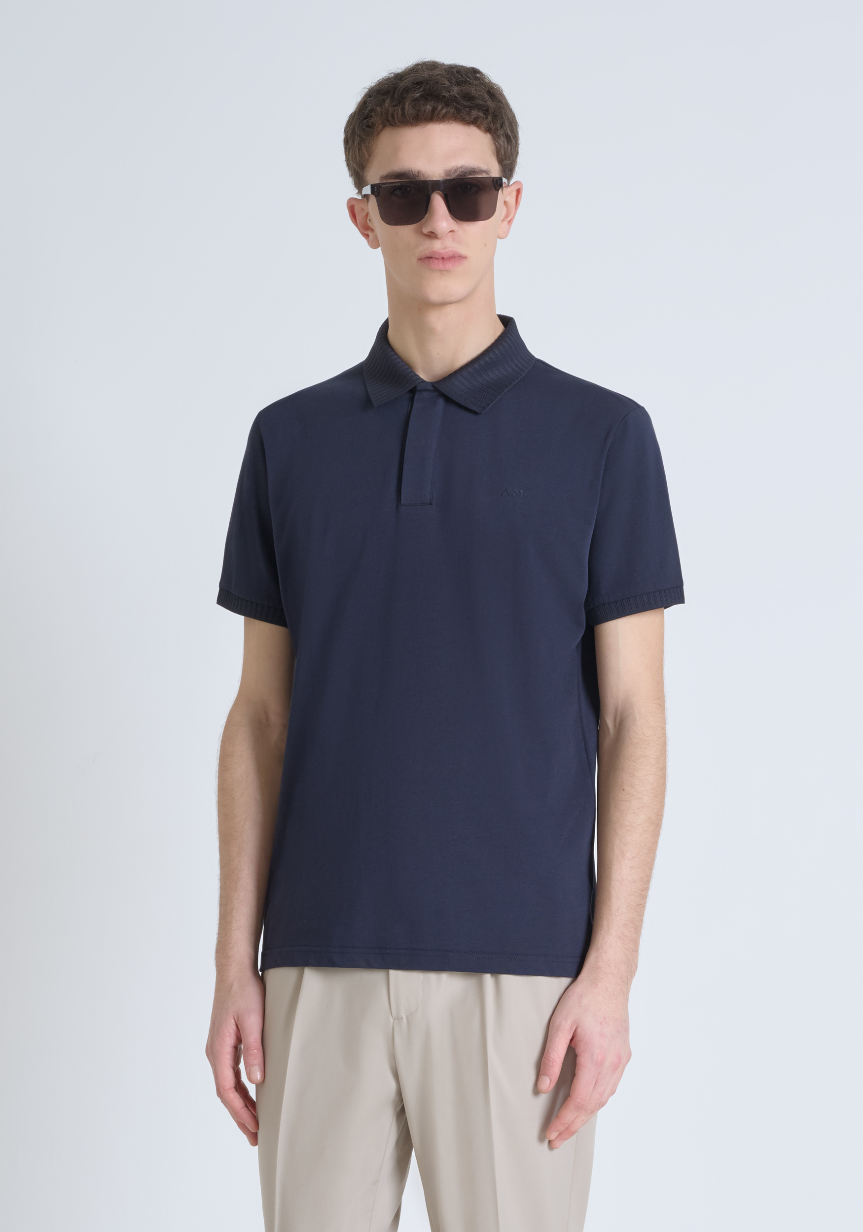 POLO REGULAR FIT IN JERSEY COTTON WITH FOAM LOGO PRINT