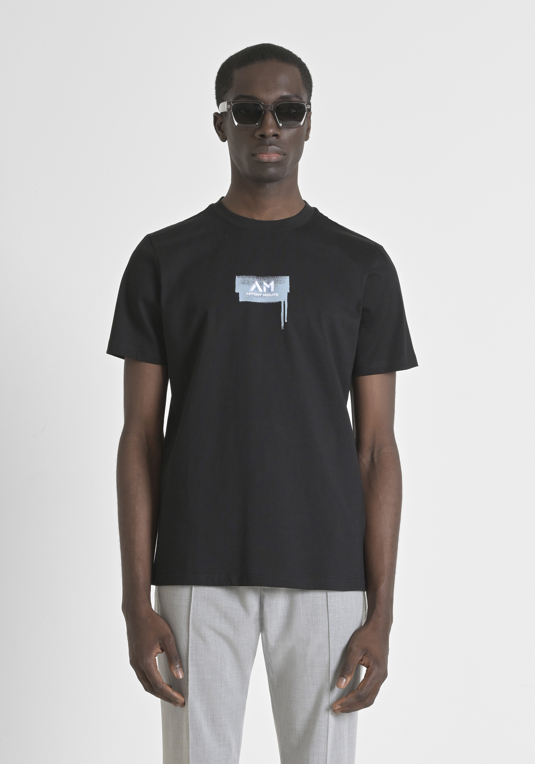 CAMISETA REGULAR FIT DE PUNTO DE ALGODÓN CON LOGOTIPO