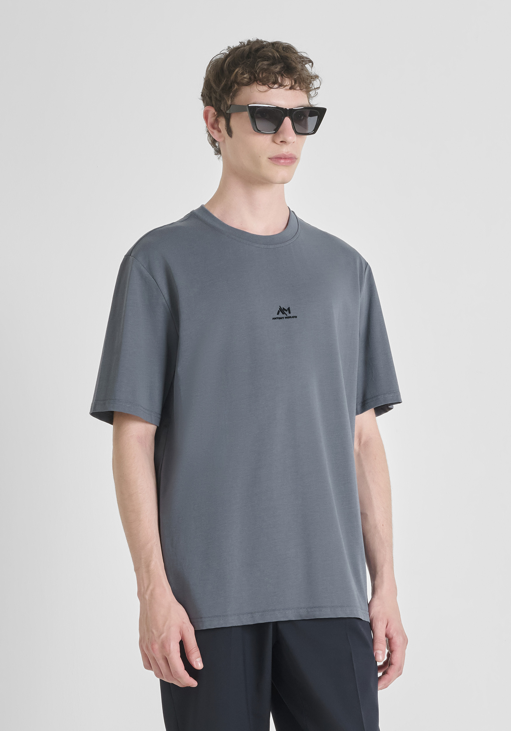 CAMISETA RELAXED EN JERSEY DE ALGODÓN CON LOGO