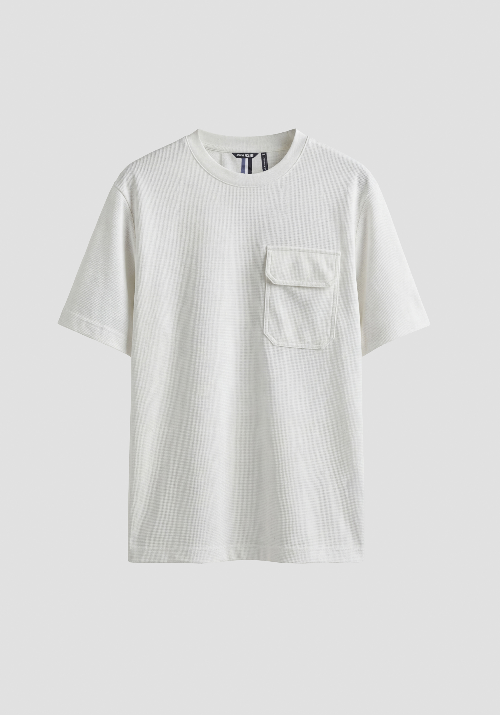 RELAXED FIT CREW NECK T-SHIRT IN COTTON BLEND WITH POCKET