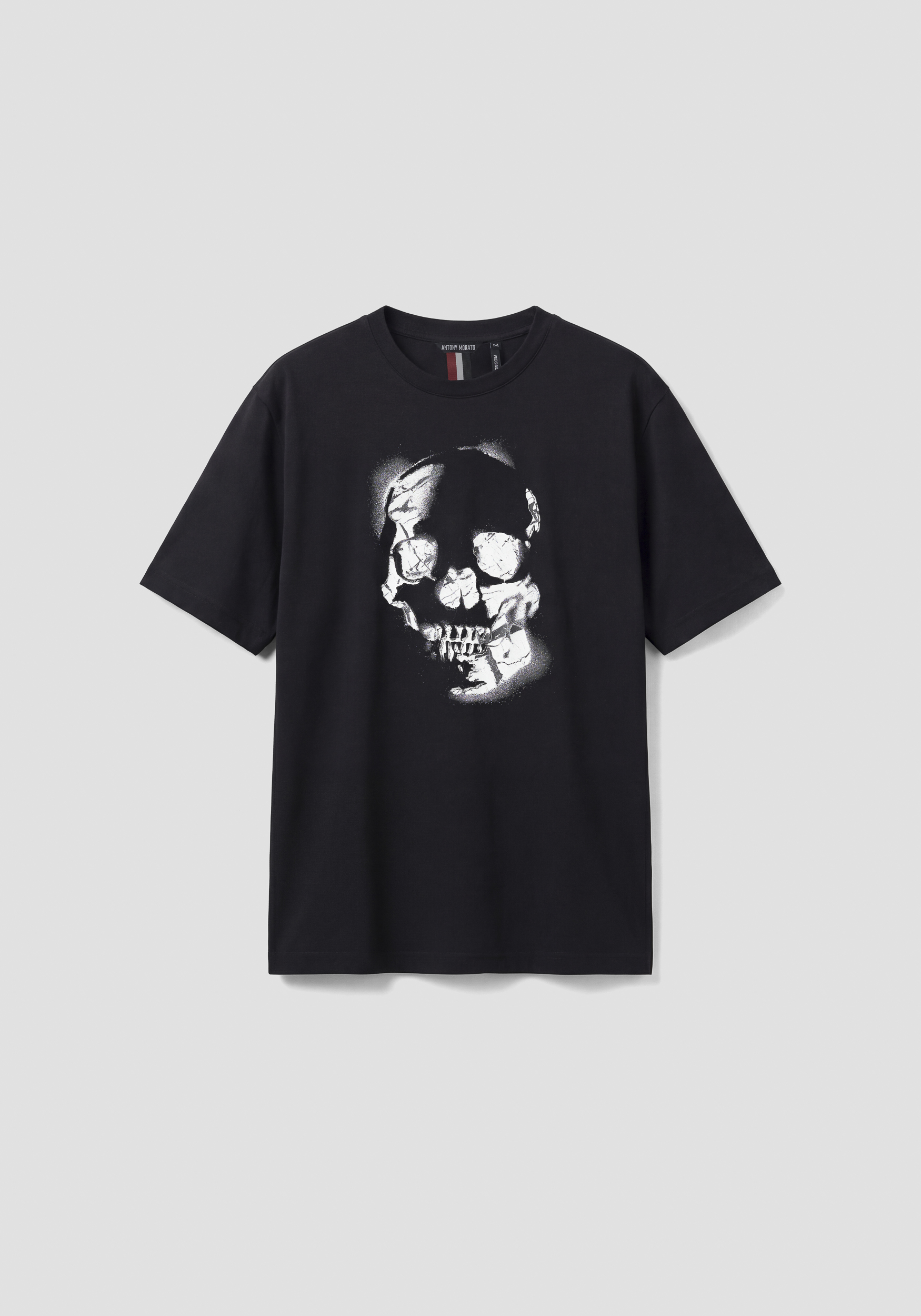 REGULAR FIT COTTON JERSEY T-SHIRT WITH SKULL PRINT
