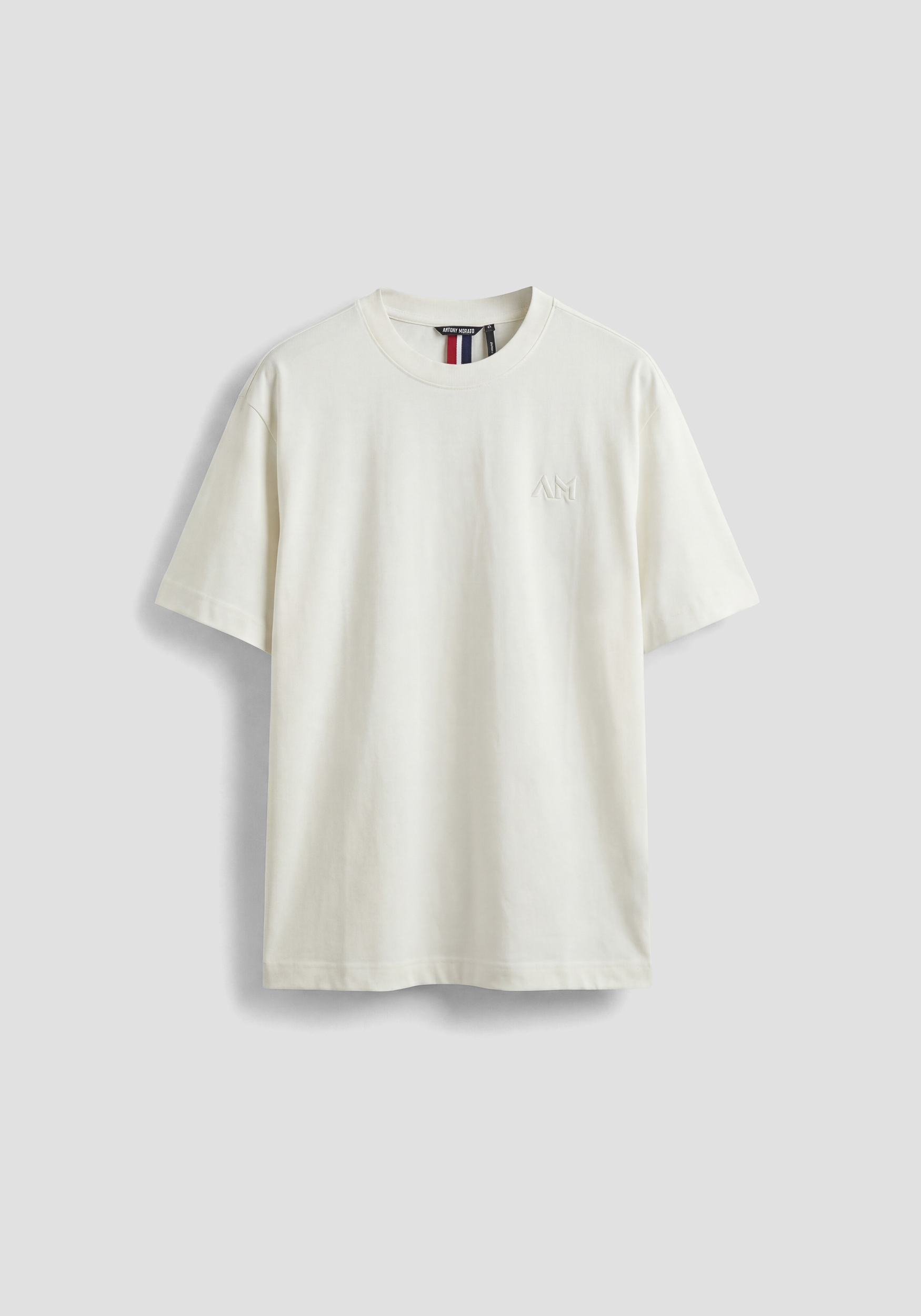BOXY FIT COTTON JERSEY CREW NECK T-SHIRT WITH EMBROIDERED LOGO