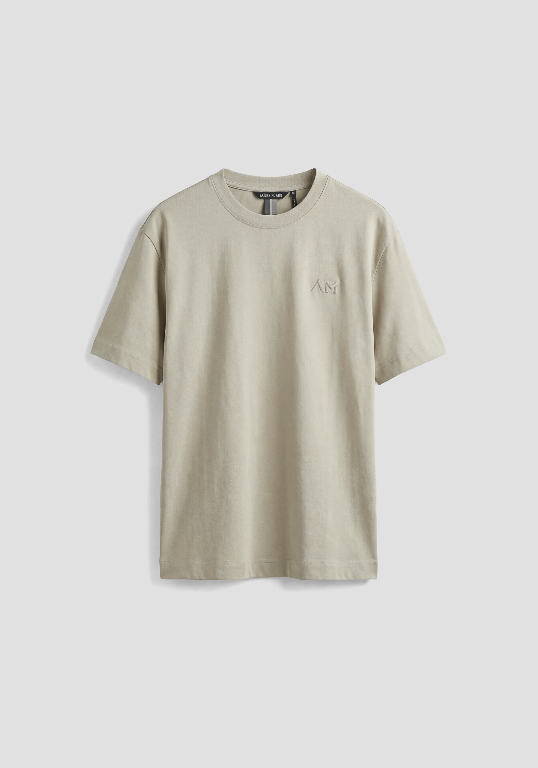 BOXY FIT COTTON JERSEY CREW NECK T-SHIRT WITH EMBROIDERED LOGO