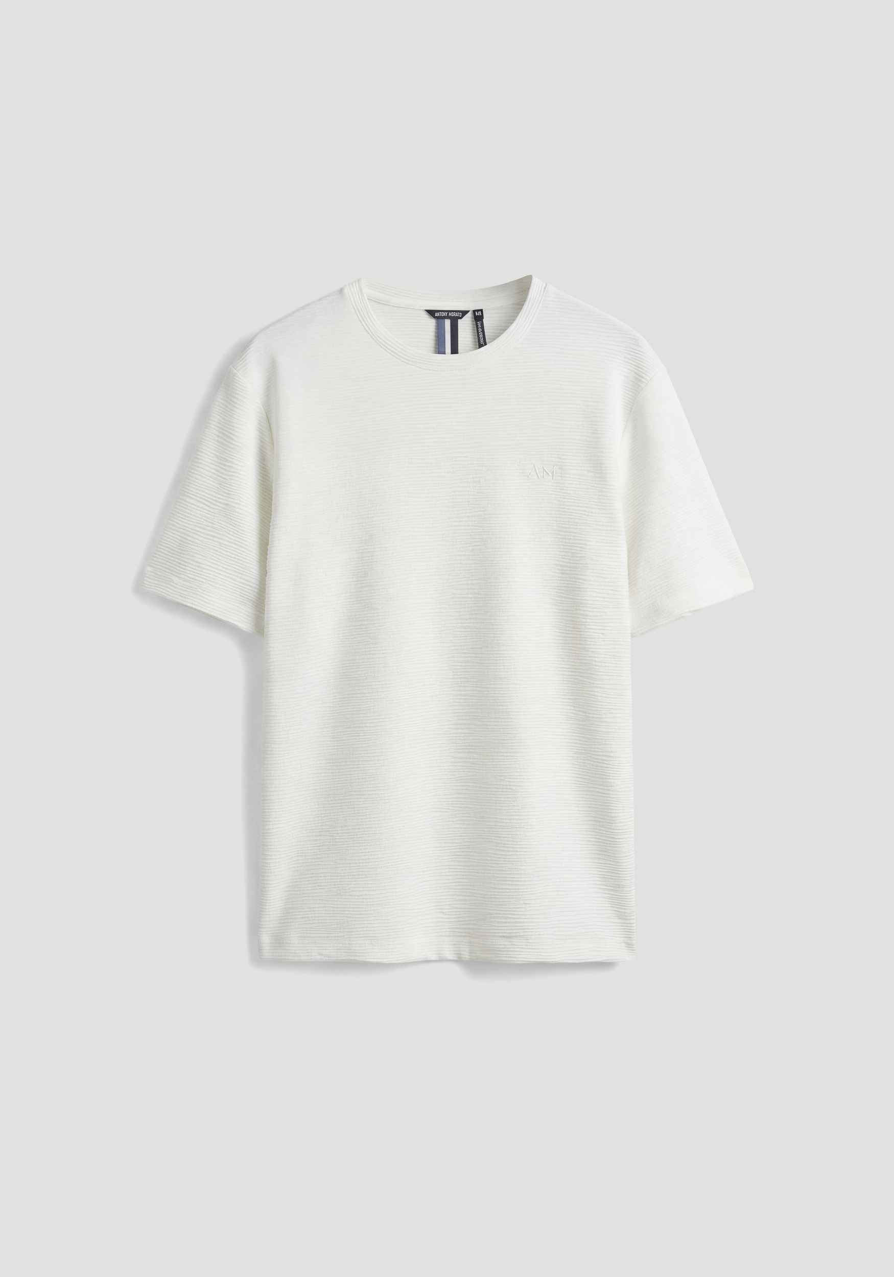 RELAXED FIT T-SHIRT IN DOBBY JERSEY WITH EMBROIDERED LOGO