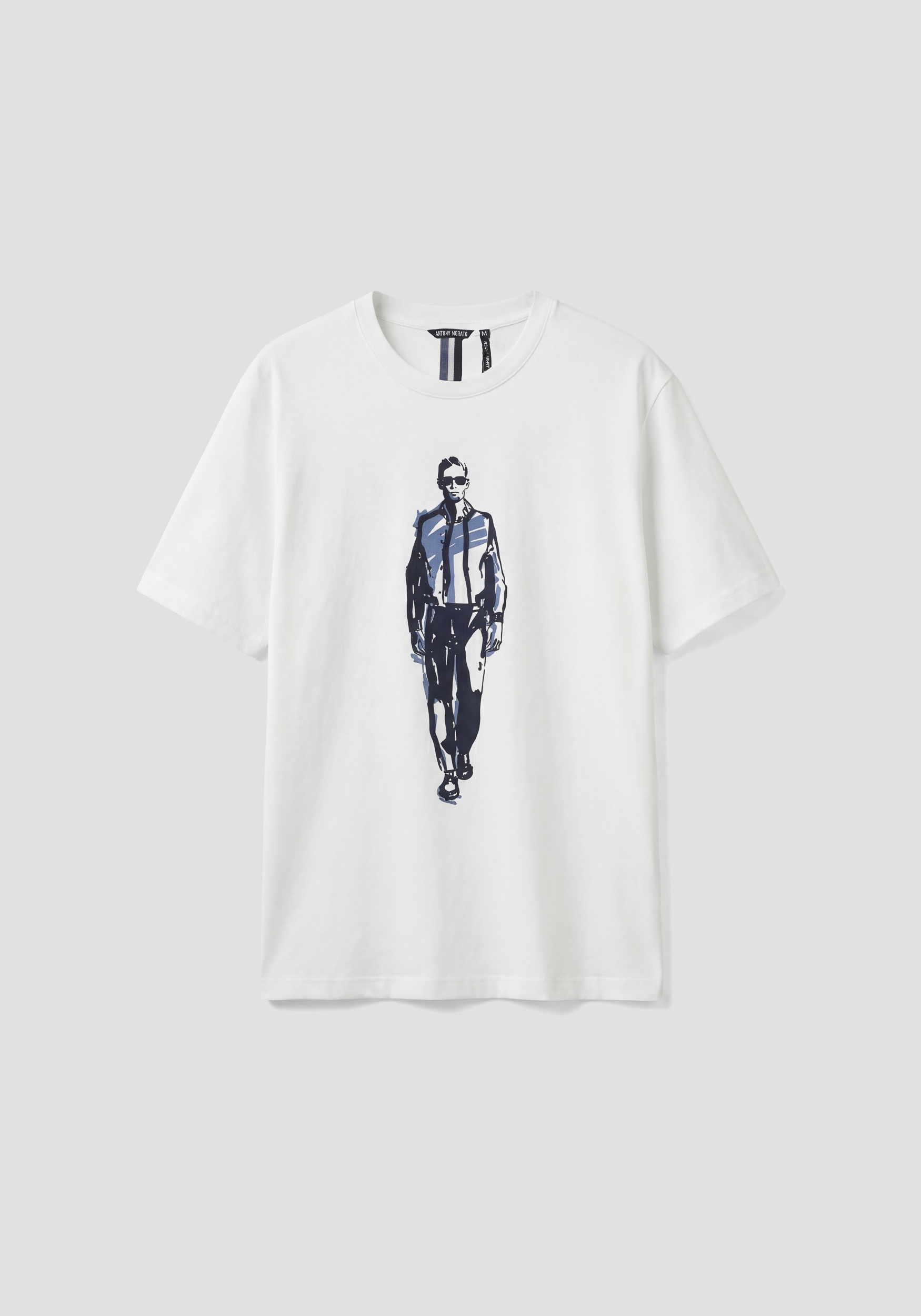 REGULAR FIT T-SHIRT IN PRINTED COTTON JERSEY