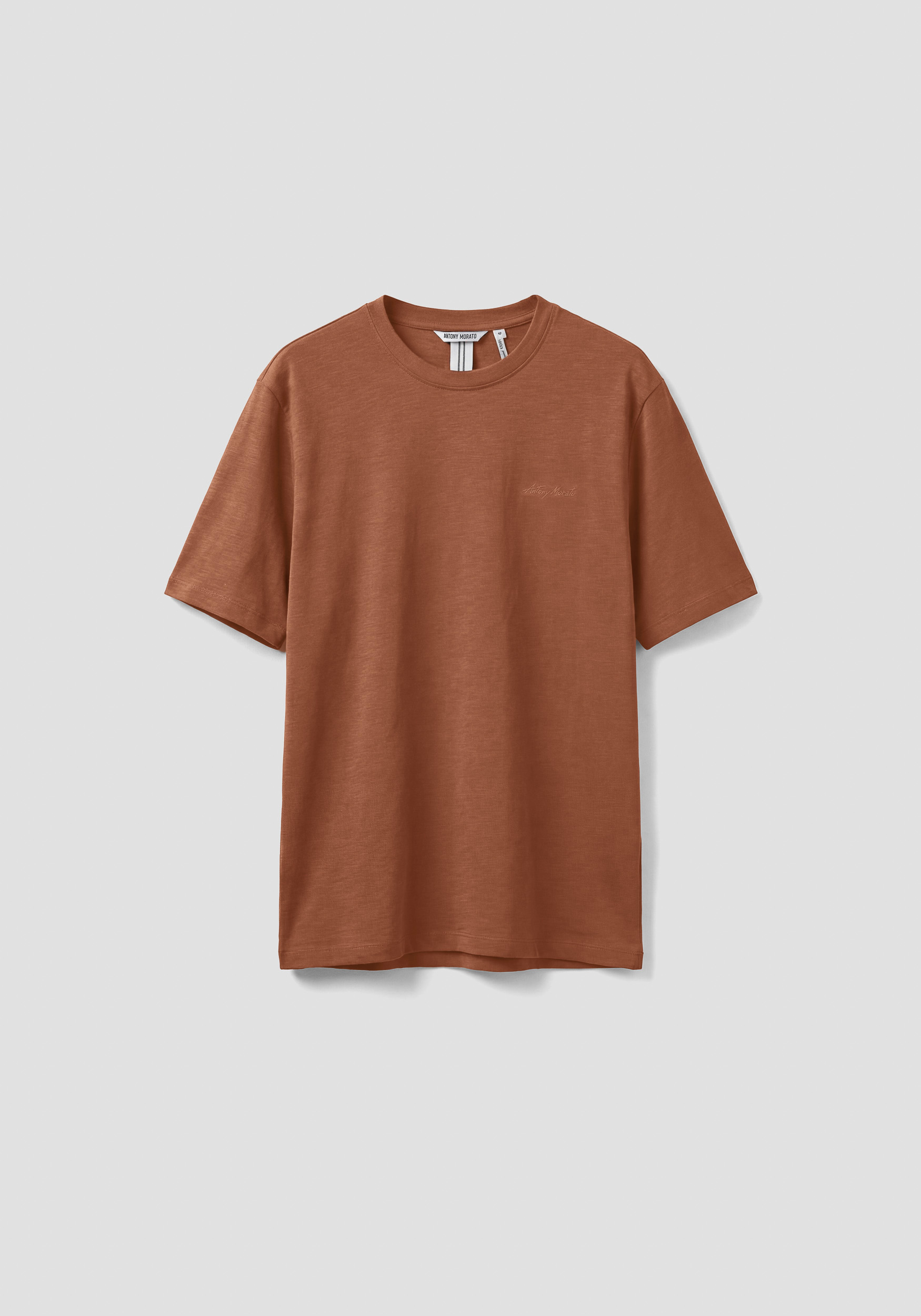 REGULAR FIT T-SHIRT IN SLUB COTTON WITH EMBROIDERED LOGO