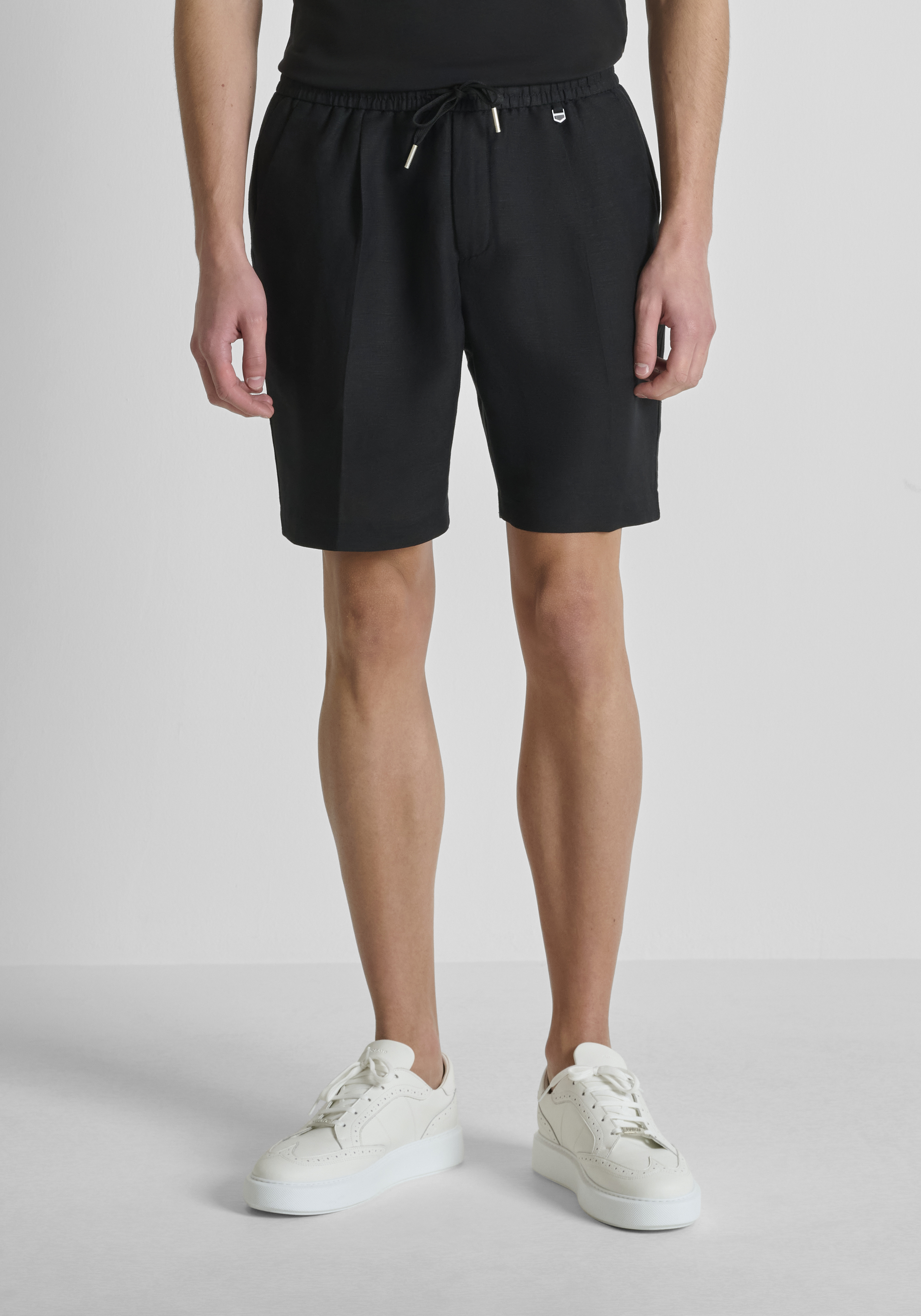 PANTALONES CORTOS REGULAR FIT «NEIL» DE MEZCLA DE LINO Y VISCOSA SLUB