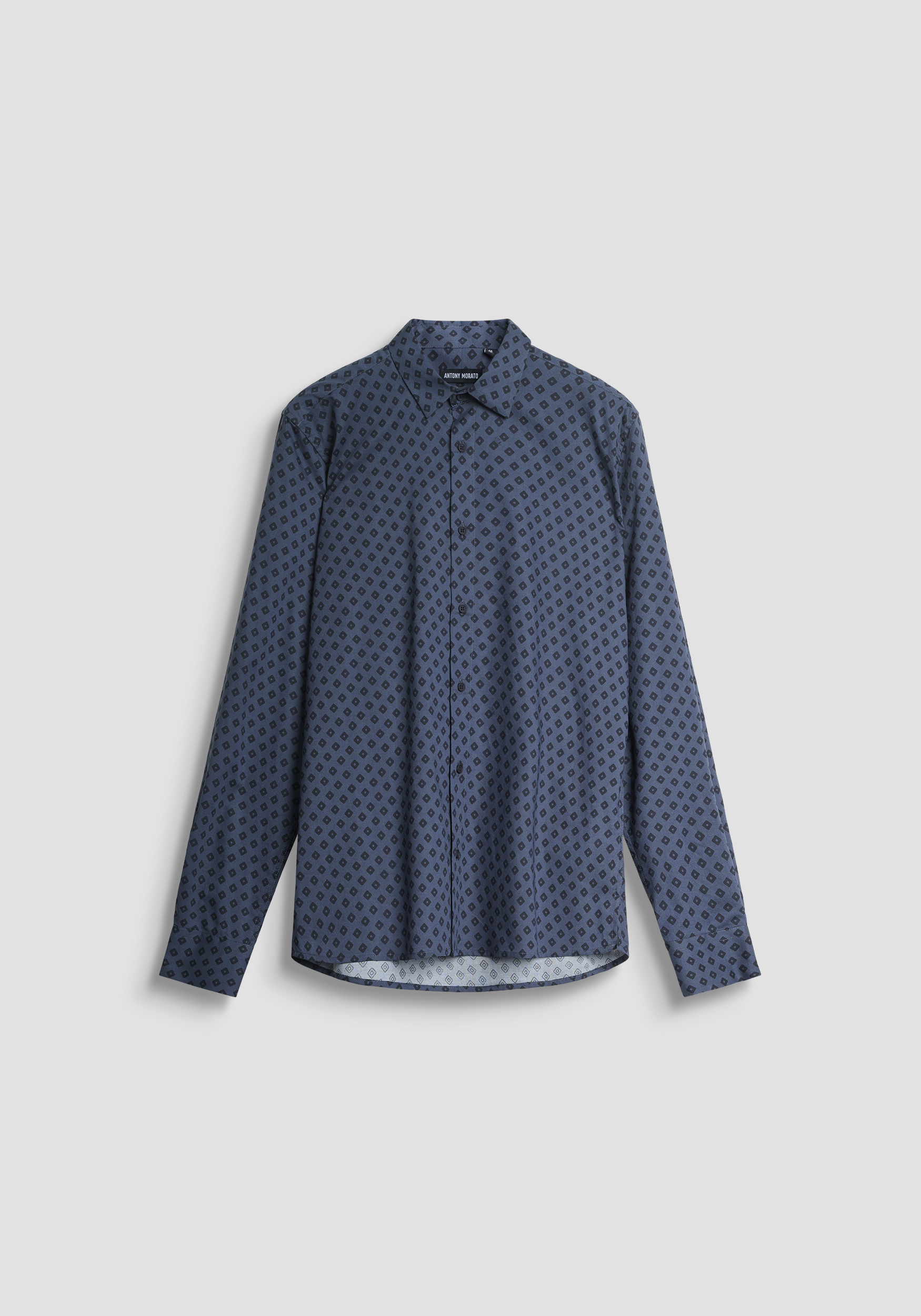 CAMISA REGULAR STRAIGHT FIT «BARCELLONA» EN MEZCLA DE ALGODÓN ESTAMPADO ABSTRACTO