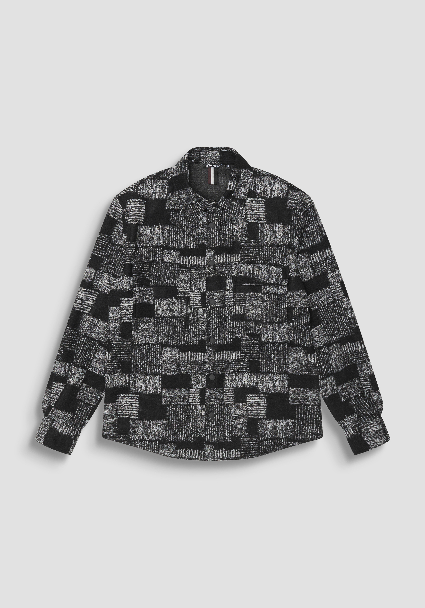 CAMISA REGULAR STRAIGHT FIT «MUNICH» MEZCLA DE LANA ESTAMPADO ABSTRACTO