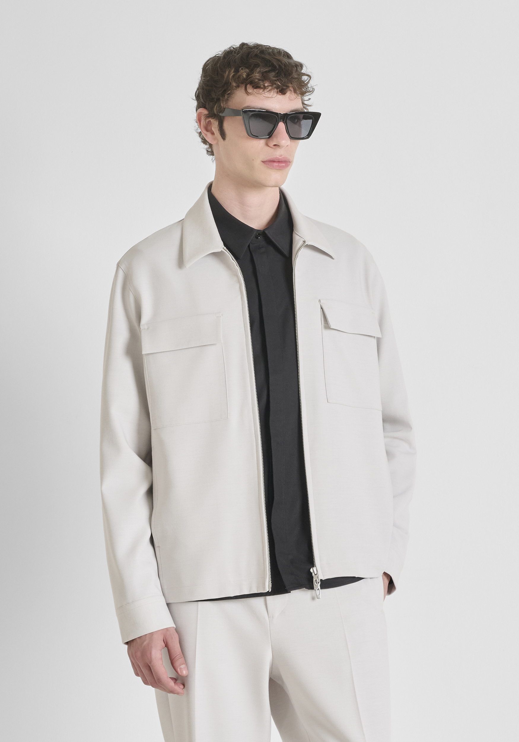 REGULAR FIT SHIRT IN WOOL BLEND