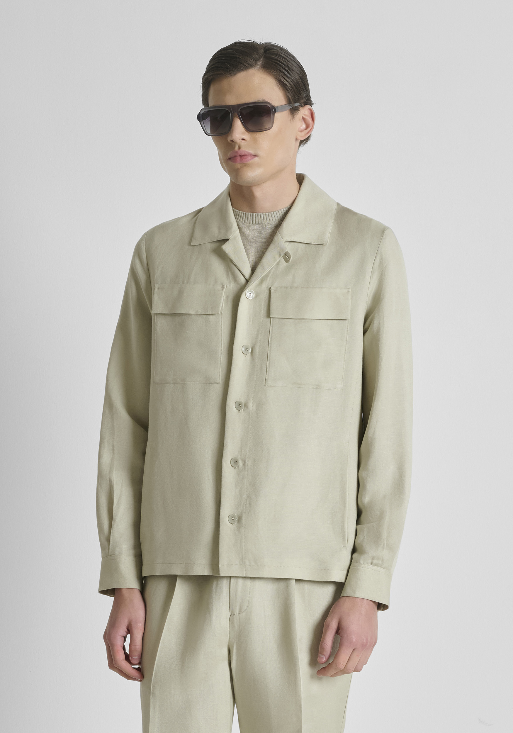 CAMISA REGULAR FIT «ANTIGUA» DE MEZCLA DE LINO Y VISCOSA SLUB