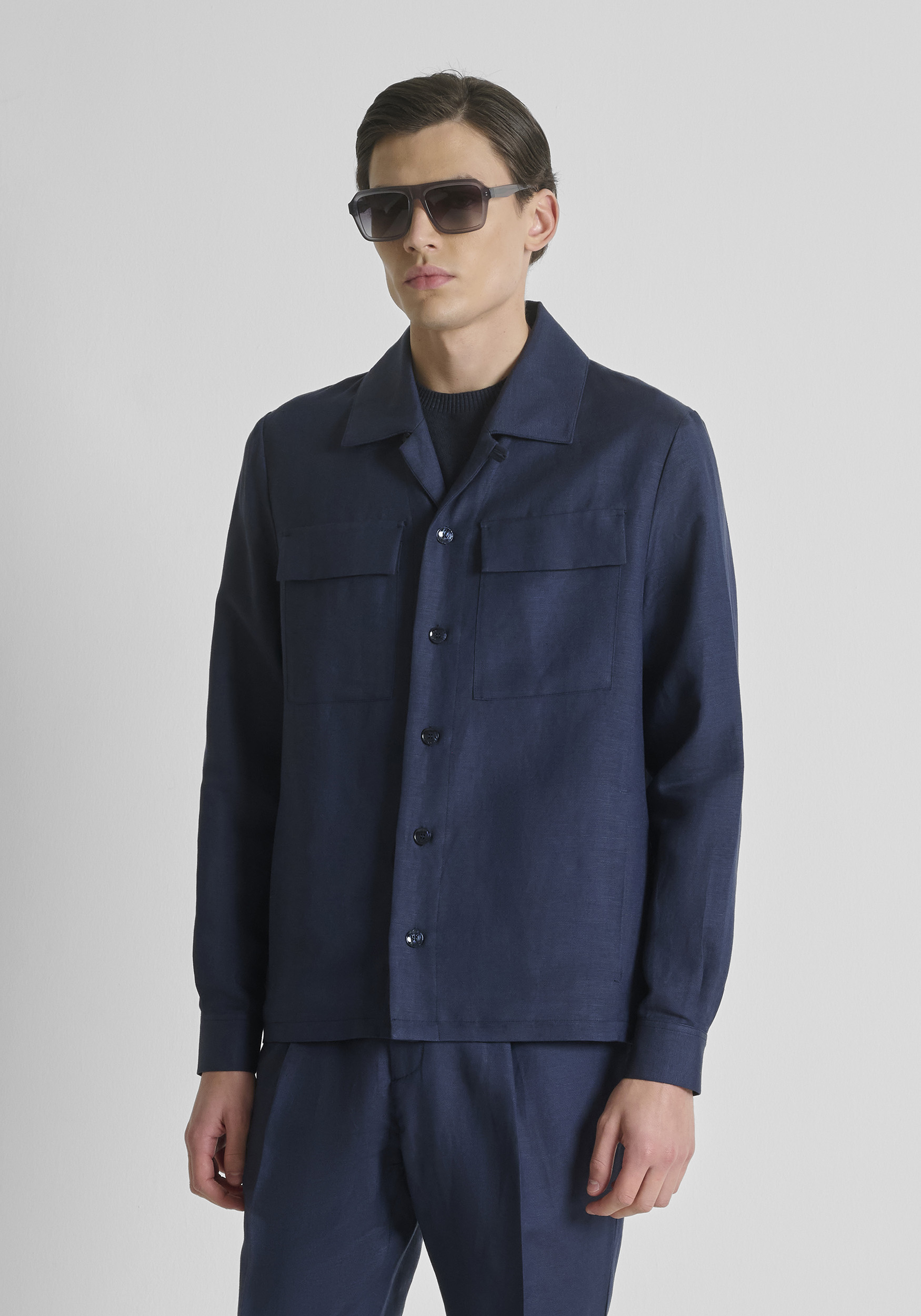 CAMISA REGULAR FIT «ANTIGUA» DE MEZCLA DE LINO Y VISCOSA SLUB