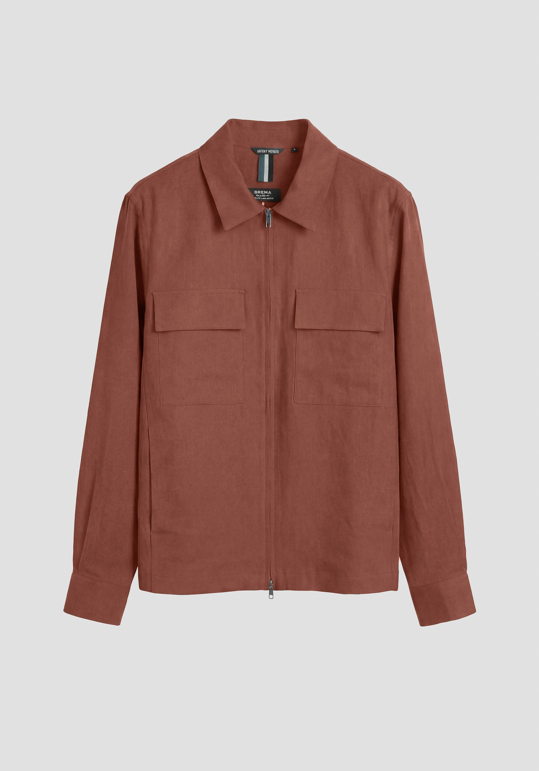 CAMISA RELAXED FIT «BREMA» DE MEZCLA DE LINO Y VISCOSA SLUB CON BOLSILLOS