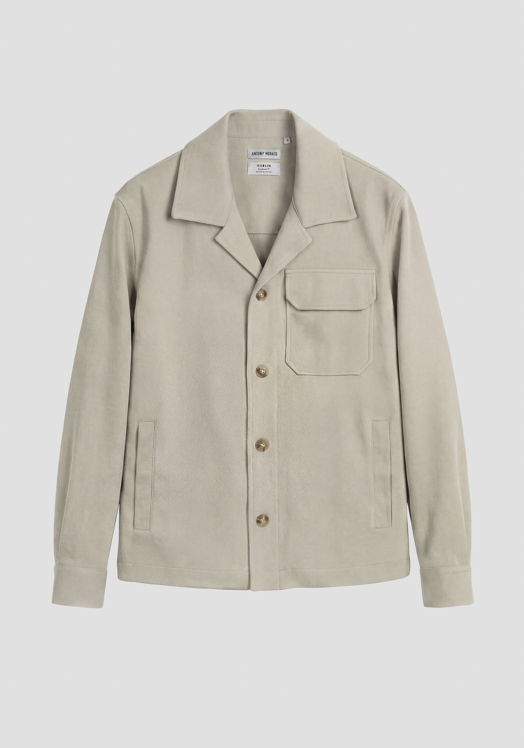 CAMISA REGULAR FIT «DUBLIN» DE SARGA DE ALGODÓN ELÁSTICO CON BOLSILLO