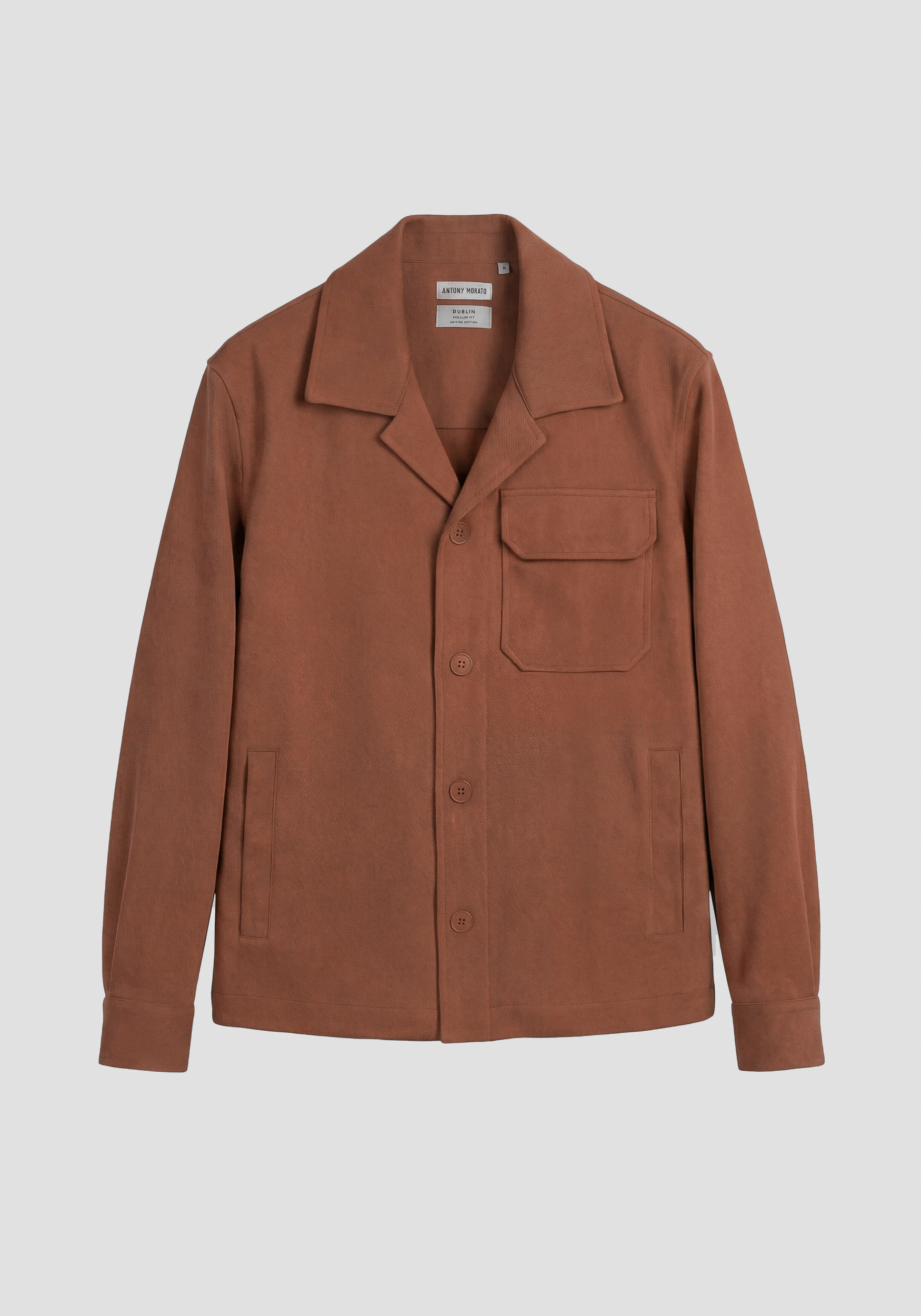 CAMISA REGULAR FIT «DUBLIN» DE SARGA DE ALGODÓN ELÁSTICO CON BOLSILLO