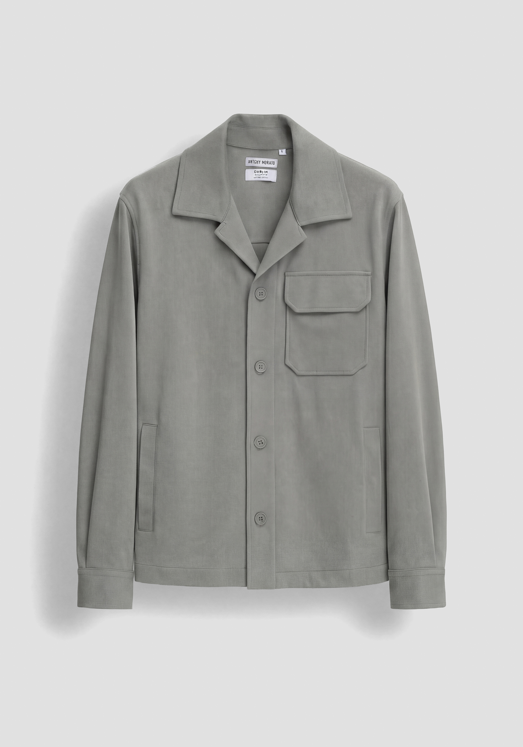 CAMISA REGULAR FIT «DUBLIN» DE SARGA DE ALGODÓN ELÁSTICO CON BOLSILLO