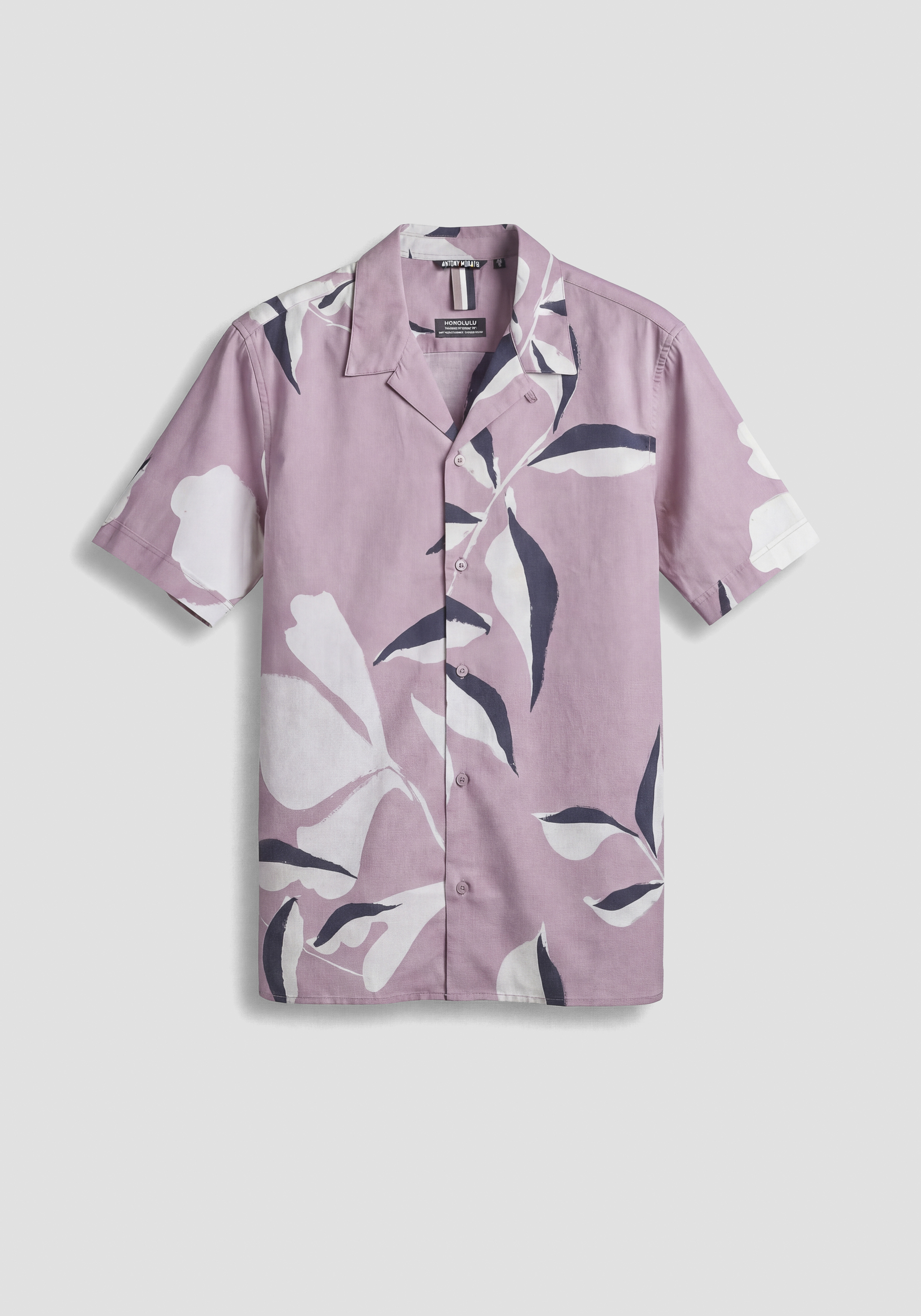 CAMISA REGULAR STRAIGHT FIT «HONULULU» DE MEZCLA DE ALGODÓN Y VISCOSA CON ESTAMPADO