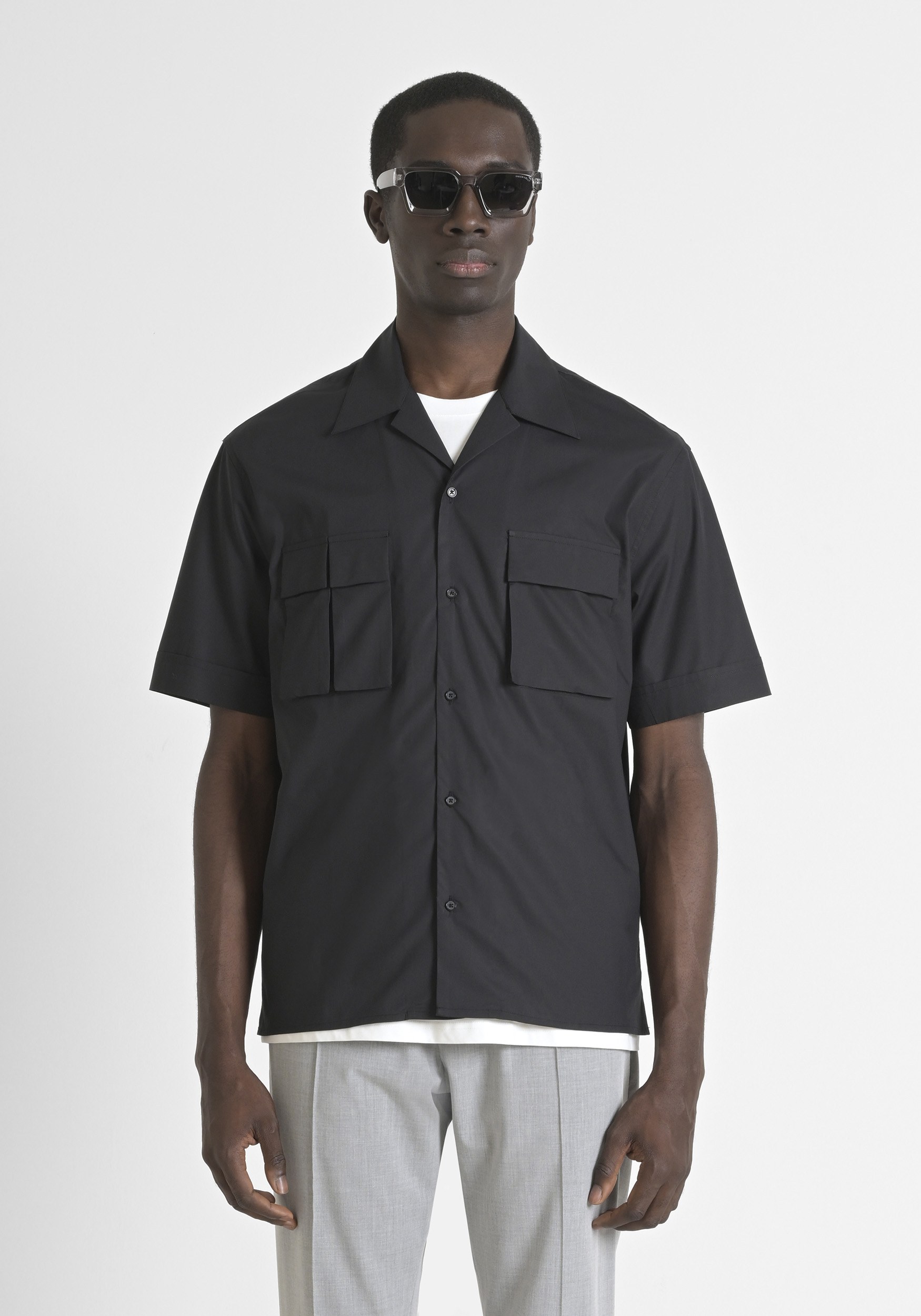 CAMISA REGULAR FIT «MELBOURNE» DE MEZLA DE VISCOSA