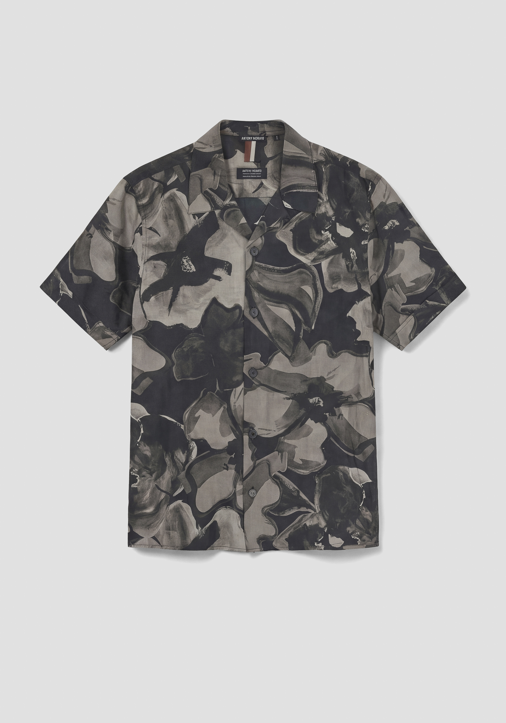 CAMISA RELAXED STRAIGHT FIT «HONULULU» DE TEJIDO DE RAMIO CON ESTAMPADO BOTÁNICO