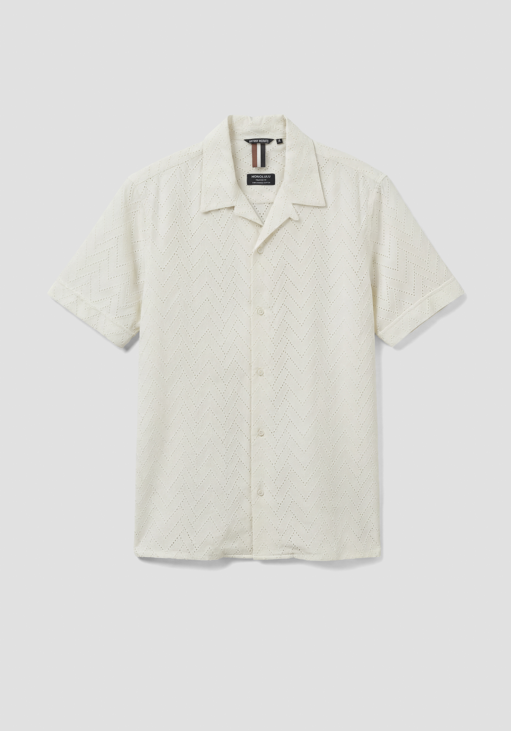 CAMISA RELAXED FIT «HONULULU» DE POPELINA DE ALGODÓN BORDADO