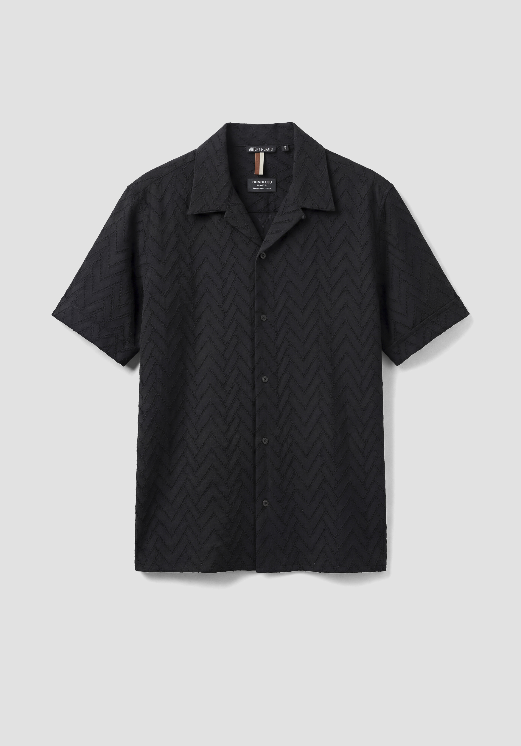 CAMISA RELAXED FIT «HONULULU» DE POPELINA DE ALGODÓN BORDADO