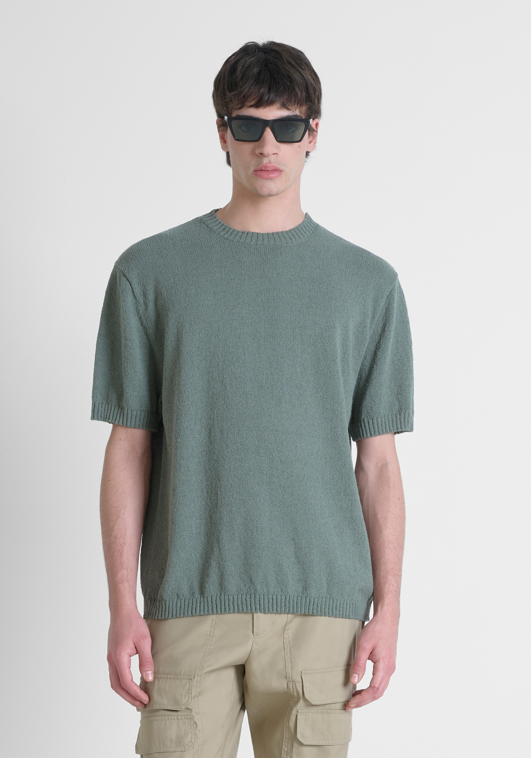 SWEATER REGULAR FIT IN COTTON BLEND SOFT YARN