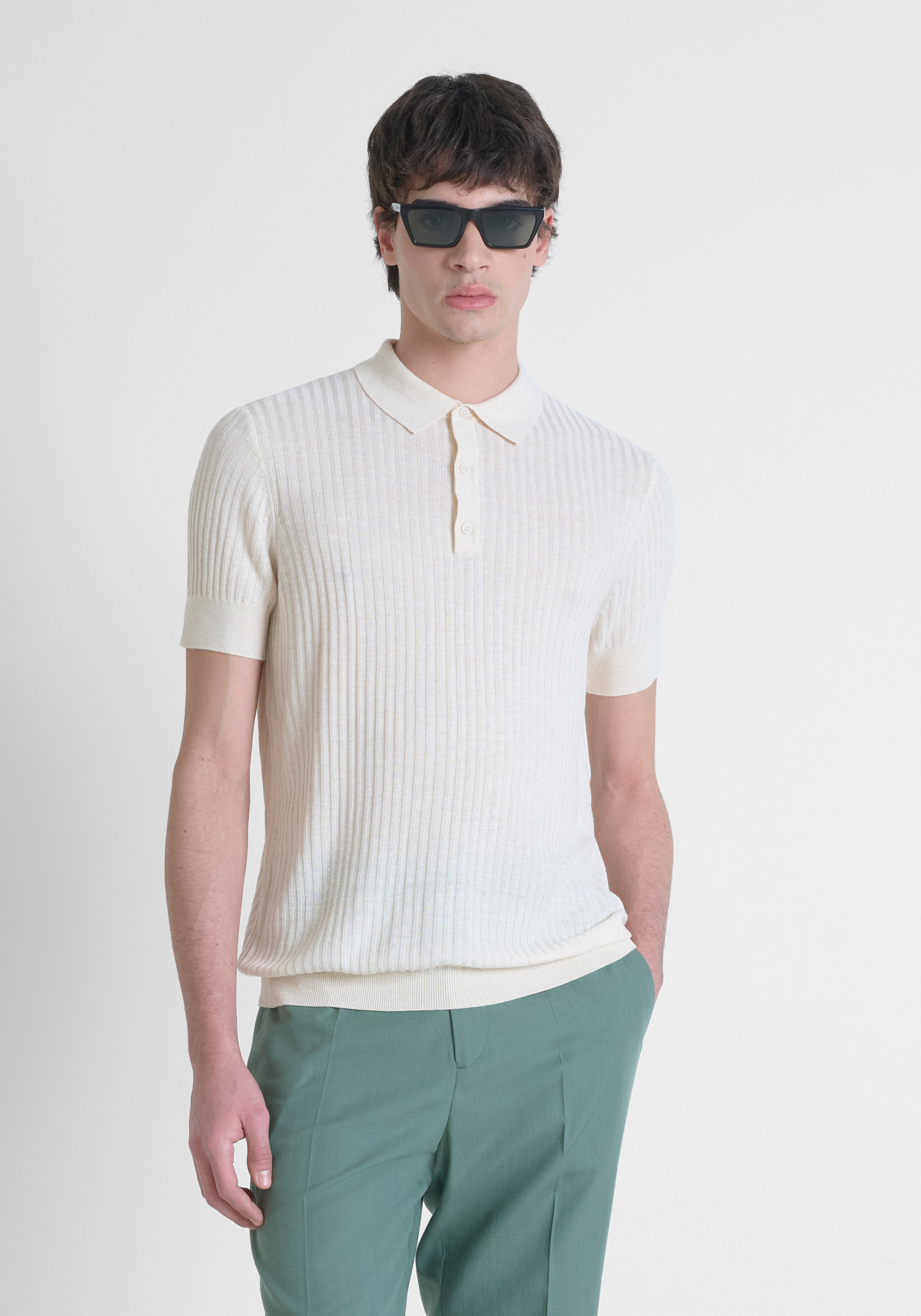 SWEATER SLIM FIT IN VISCOSE BLEND SUPER SOFT YARN