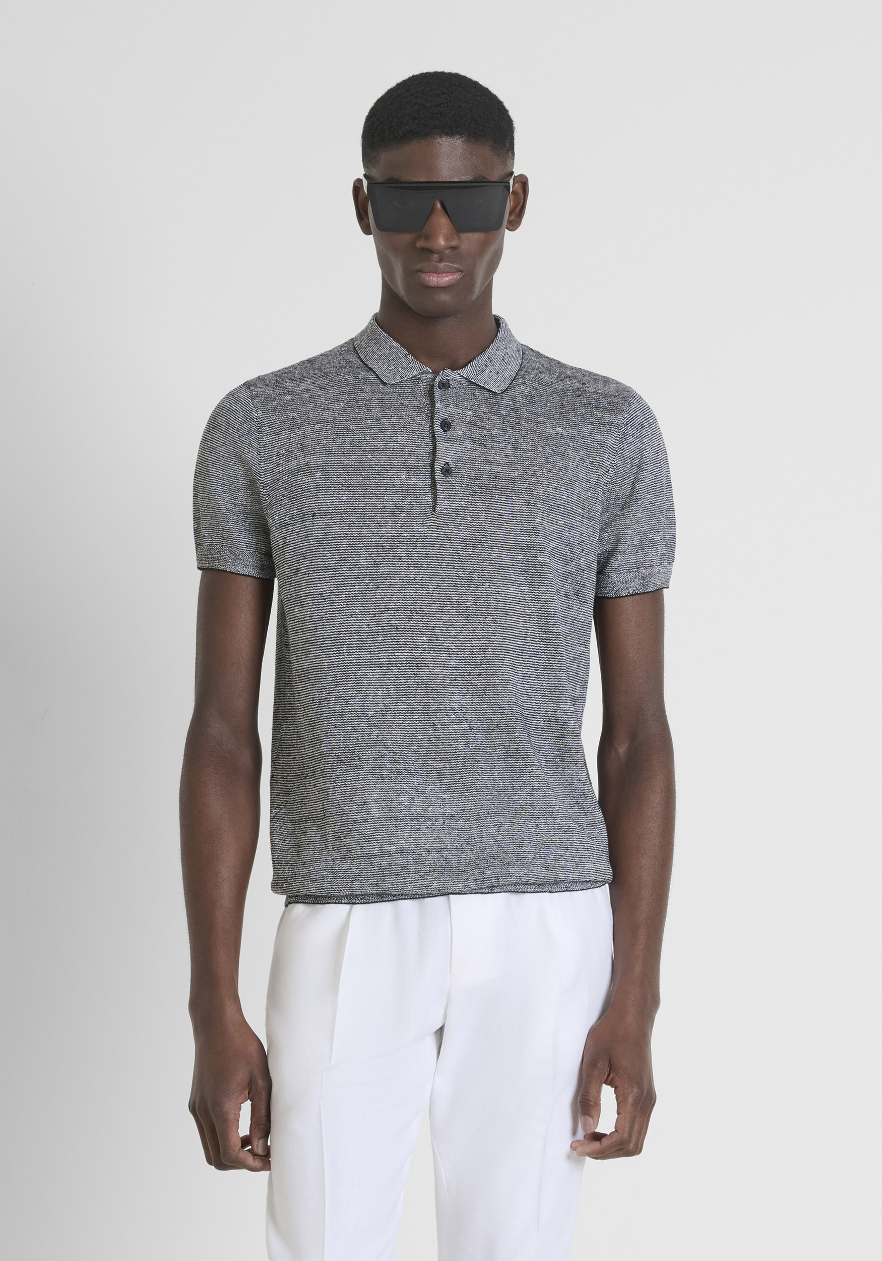 SWEATER REGULAR FIT IN LINEN BLEND YARN