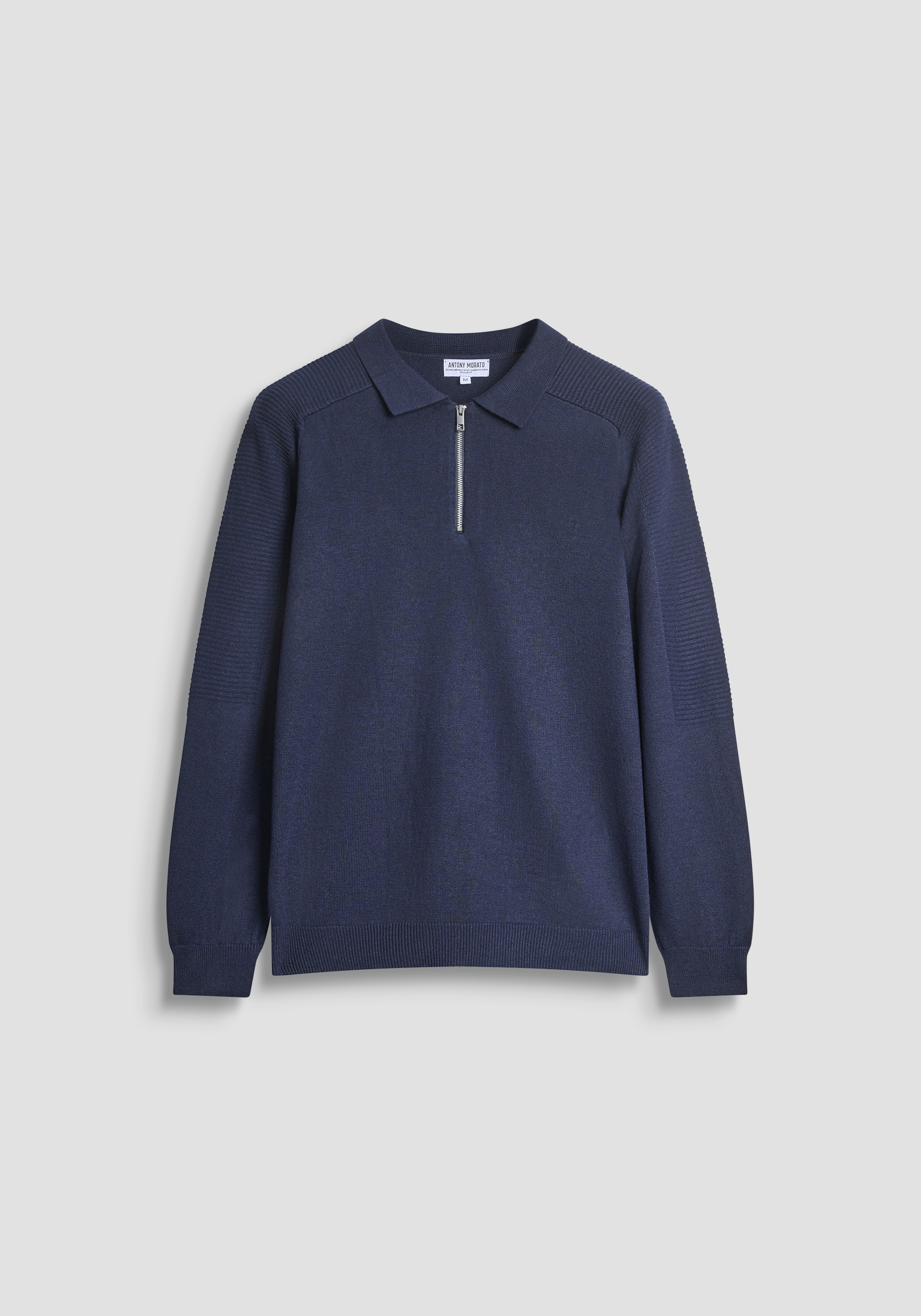 JERSEY REGULAR FIT CON CREMALLERA EN MEZCLA DE LANA MERINA
