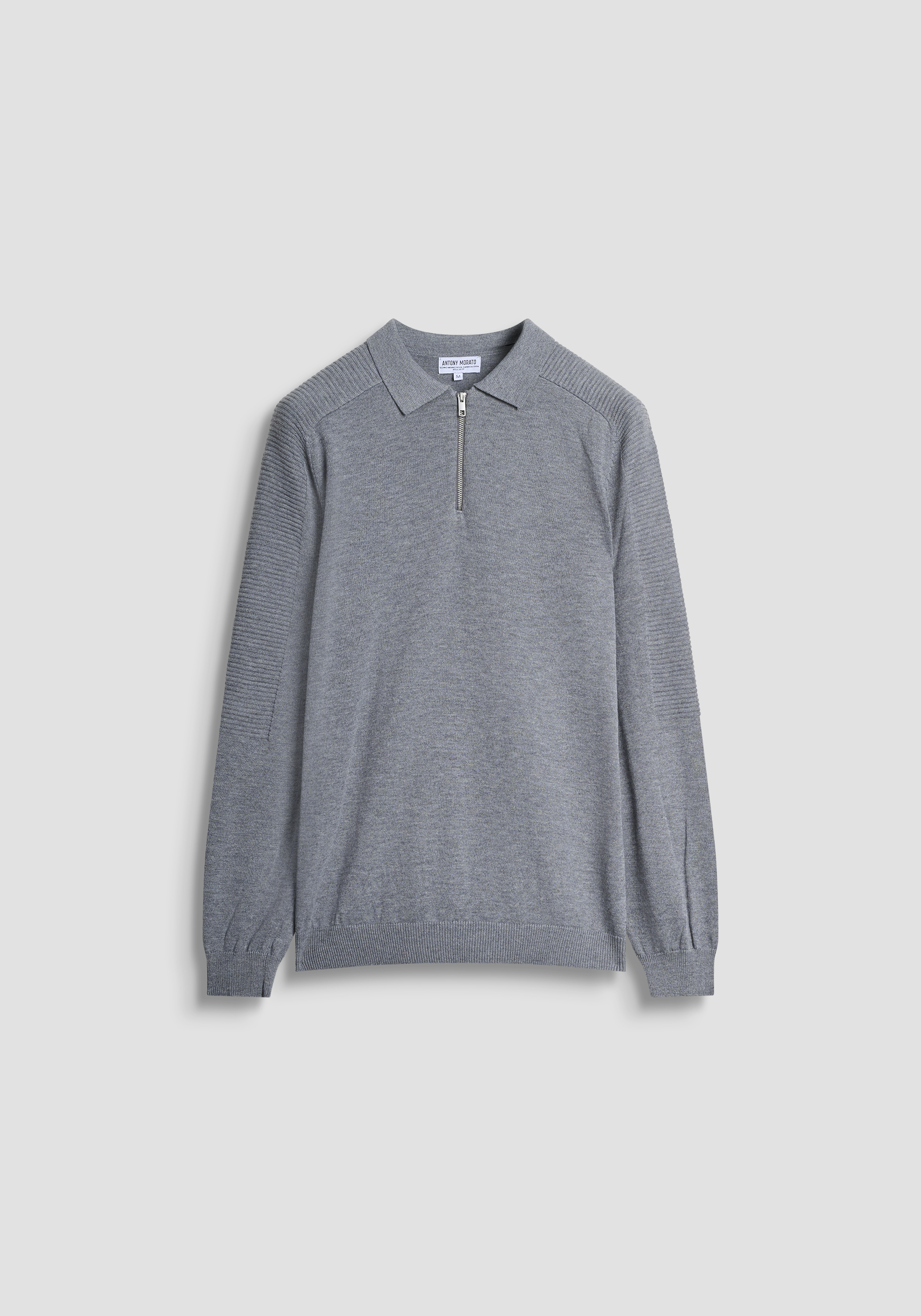 JERSEY REGULAR FIT CON CREMALLERA EN MEZCLA DE LANA MERINA
