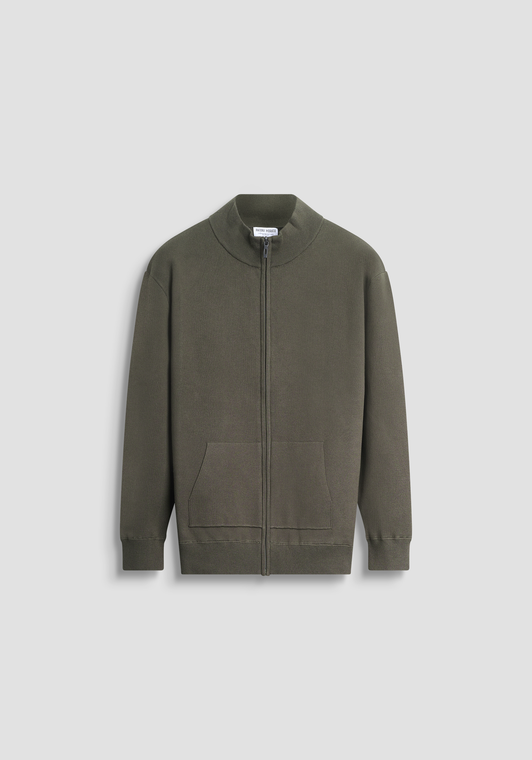 SUÉTER RELAXED FIT CON CREMALLERA EN MEZCLA DE ALGODÓN TACTO SUAVE