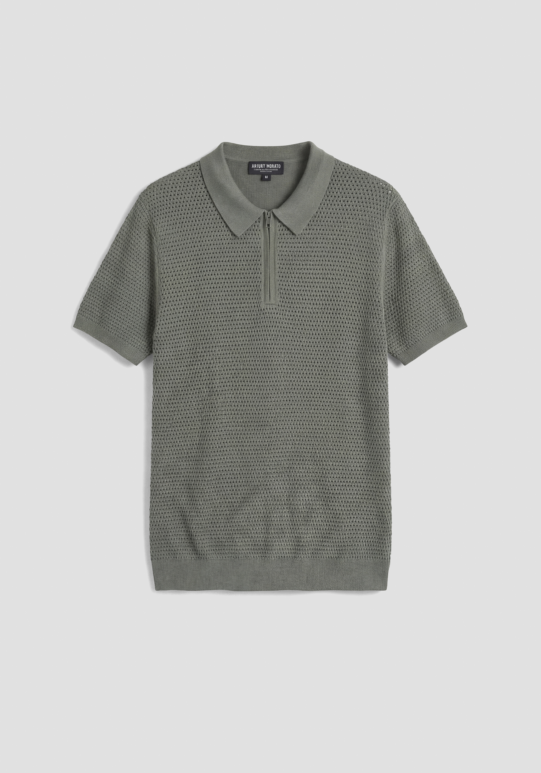 JERSEY TIPO POLO REGULAR FIT CON CREMALLERA DE MANGA CORTA DE MEZCLA DE ALGODÓN SUAVE