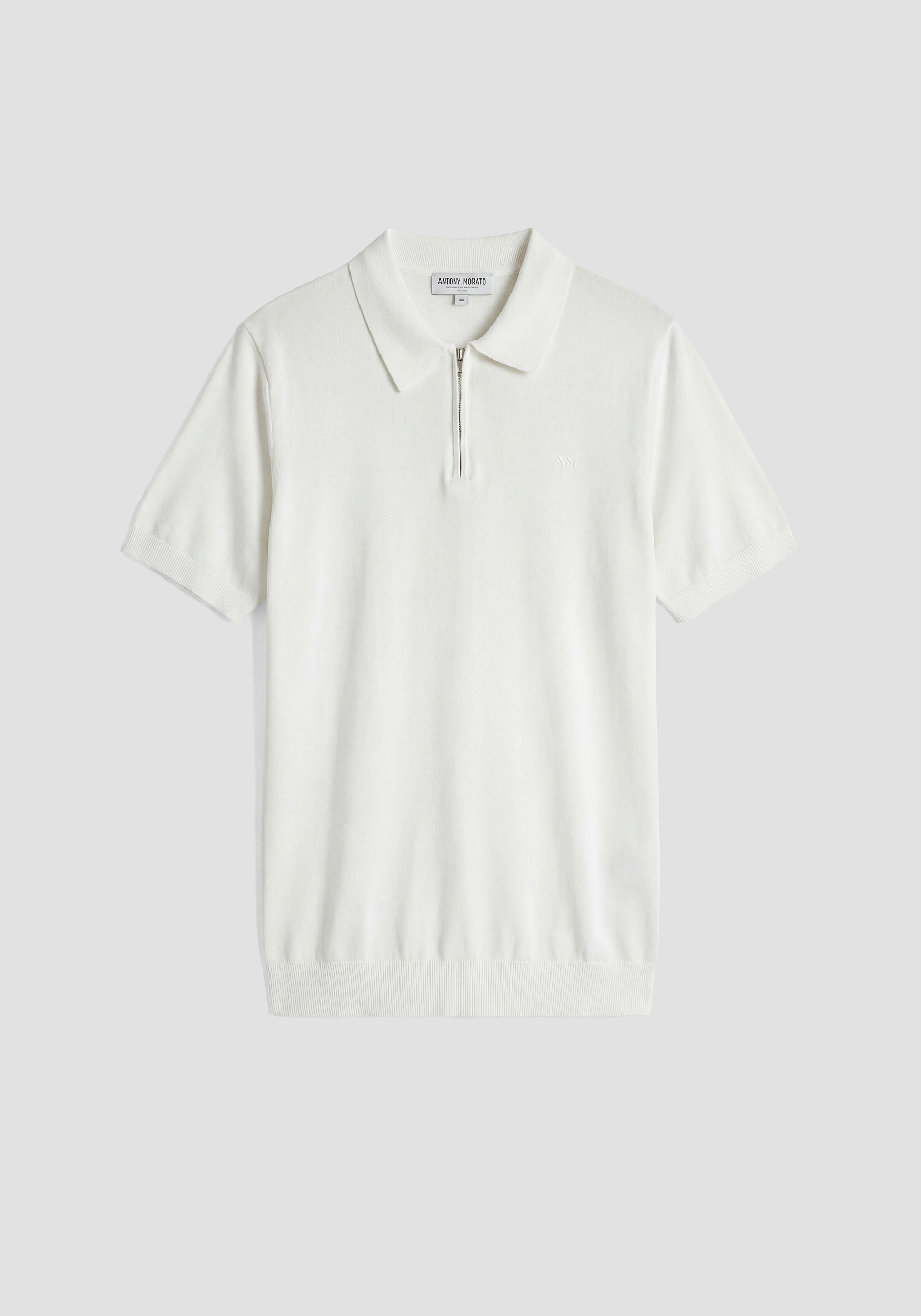 JERSEY TIPO POLO REGULAR FIT CON CREMALLERA Y MANGA CORTA DE MEZCLA DE ALGODÓN SUAVE CON ESTAMPADO