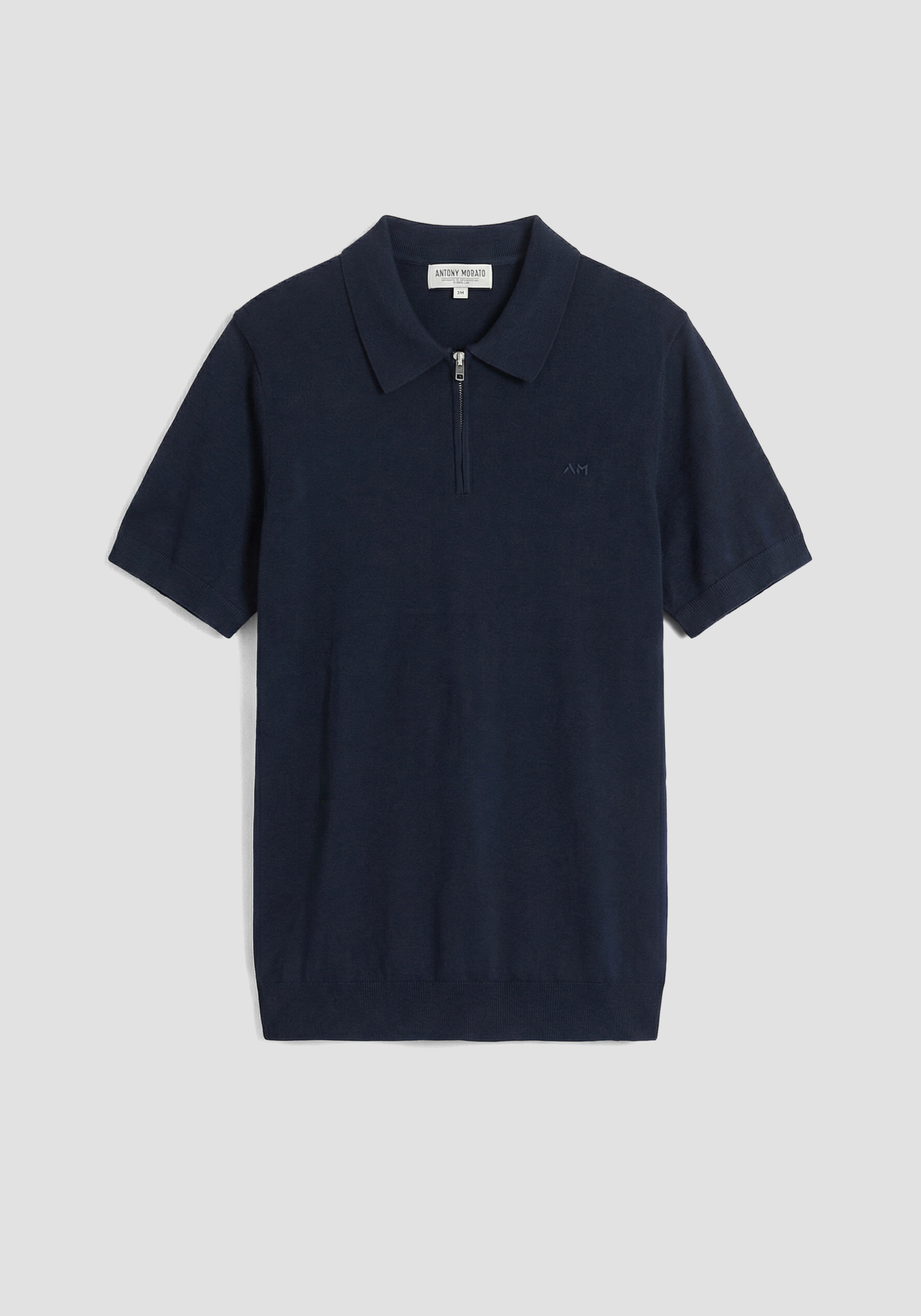 JERSEY TIPO POLO REGULAR FIT CON CREMALLERA Y MANGA CORTA DE MEZCLA DE ALGODÓN SUAVE CON ESTAMPADO