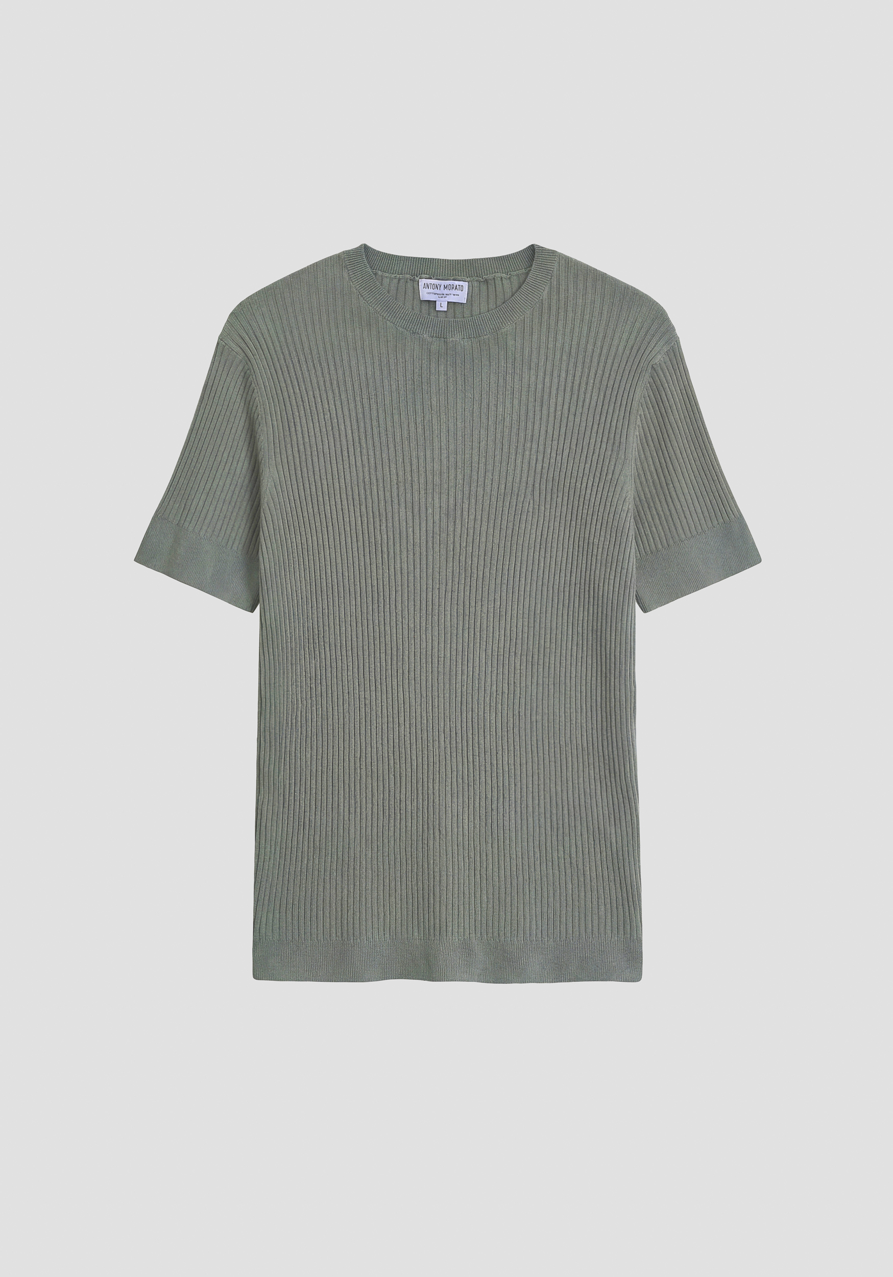 JERSEY DE CUELLO REDONDO REGULAR FIT DE MANGA CORTA DE MEZCLA DE ALGODÓN SUAVE