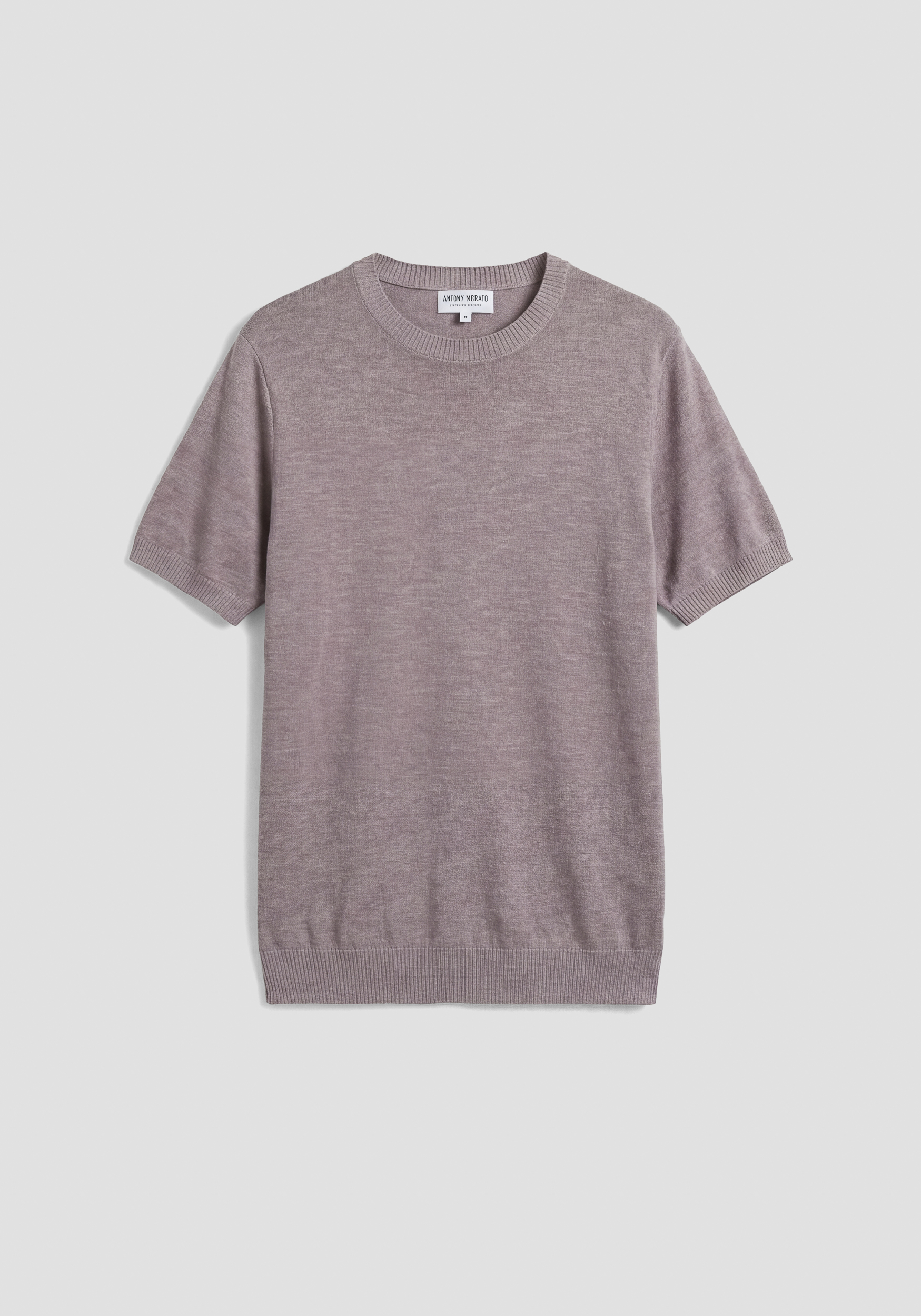 JERSEY DE CUELLO REDONDO REGULAR FIT DE MANGA CORTA DE MEZCLA DE LINO SUAVE