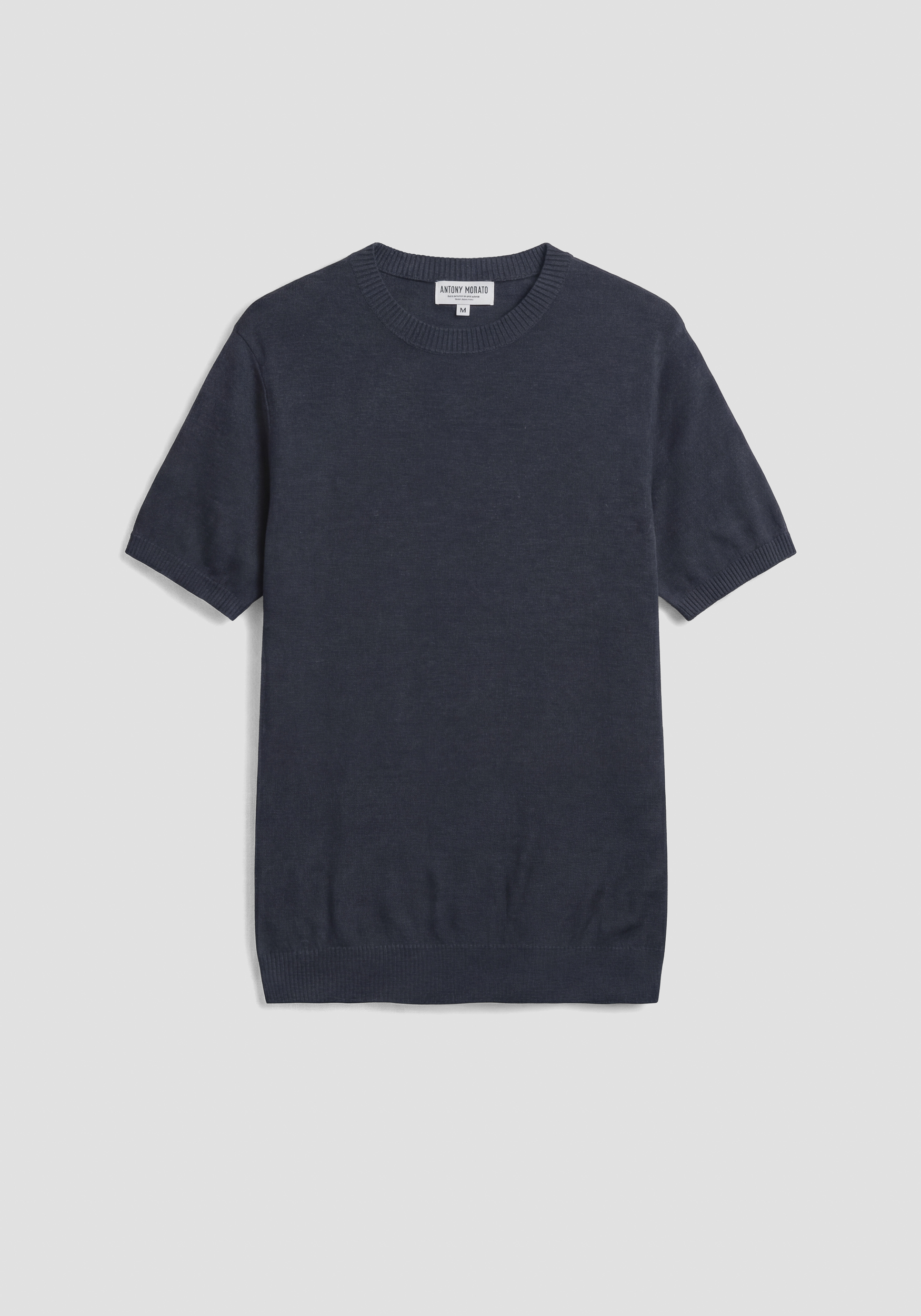 JERSEY DE CUELLO REDONDO REGULAR FIT DE MANGA CORTA DE MEZCLA DE LINO SUAVE