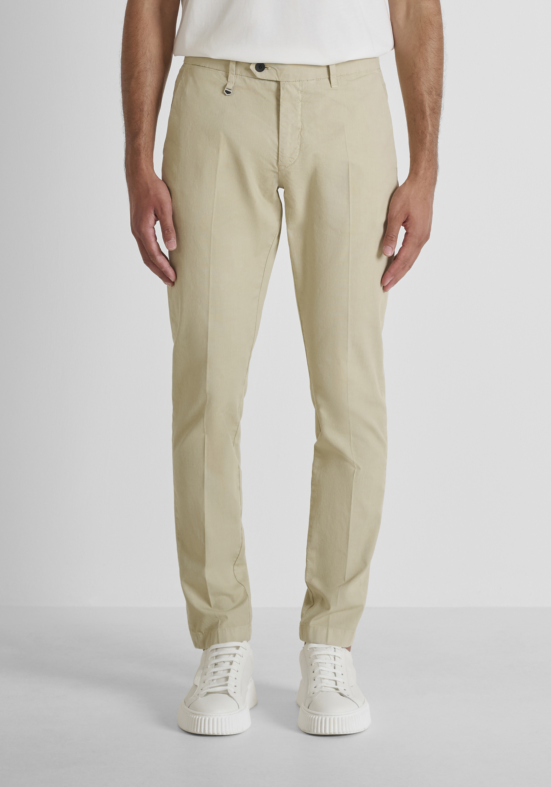 PANTALONES SKINNY FIT «BRYAN» DE MEZCLA DE ALGODÓN DYE CON MICROPATRÓN