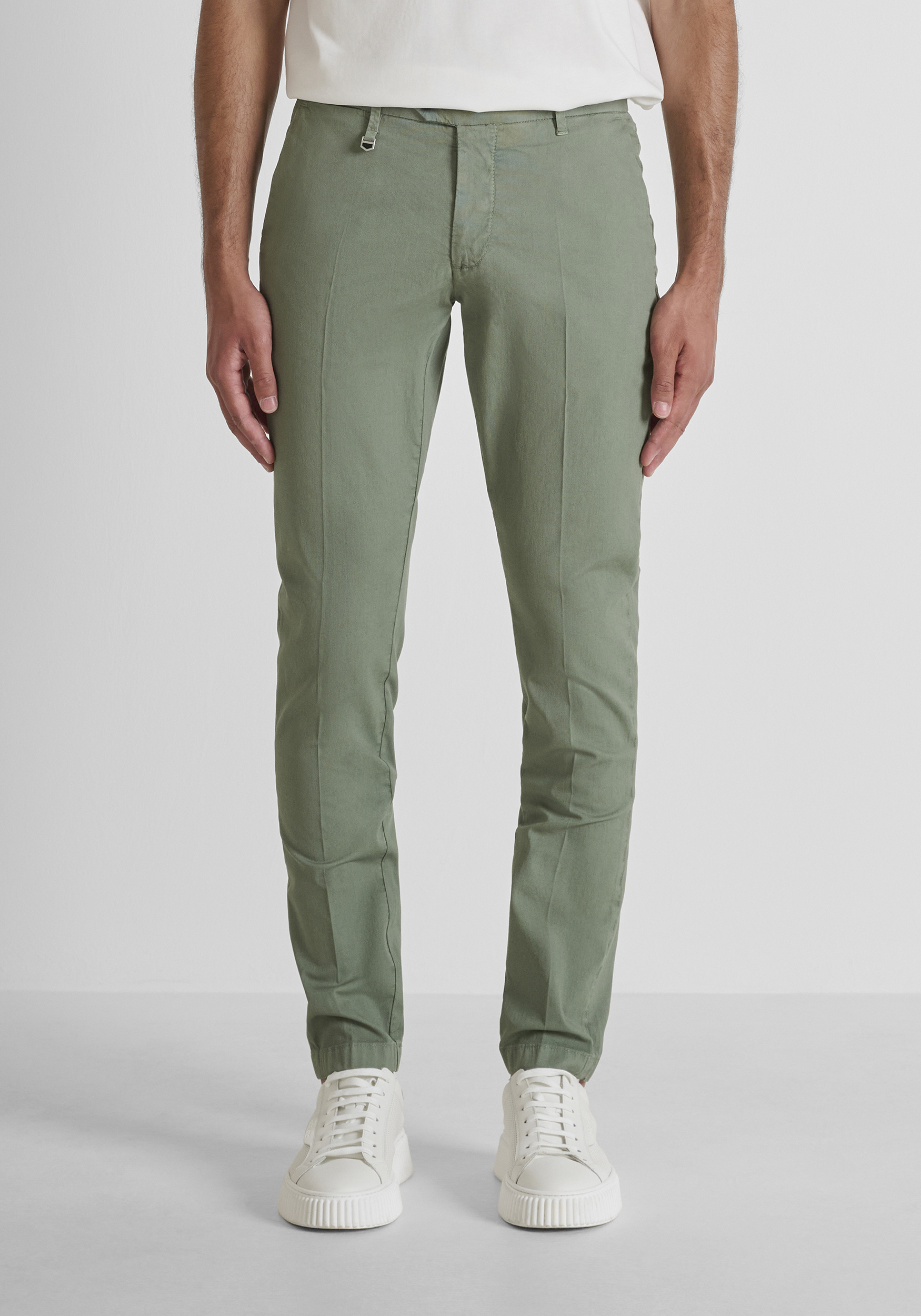 PANTALONES SKINNY FIT «BRYAN» DE MEZCLA DE ALGODÓN DYE CON MICROPATRÓN