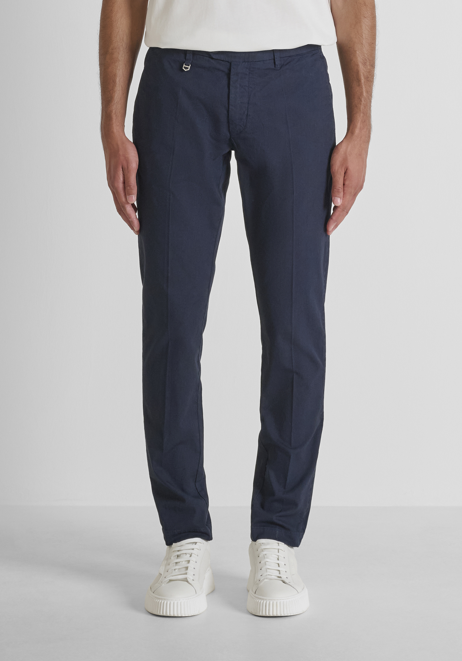 PANTALONES SKINNY FIT «BRYAN» DE MEZCLA DE ALGODÓN DYE CON MICROPATRÓN