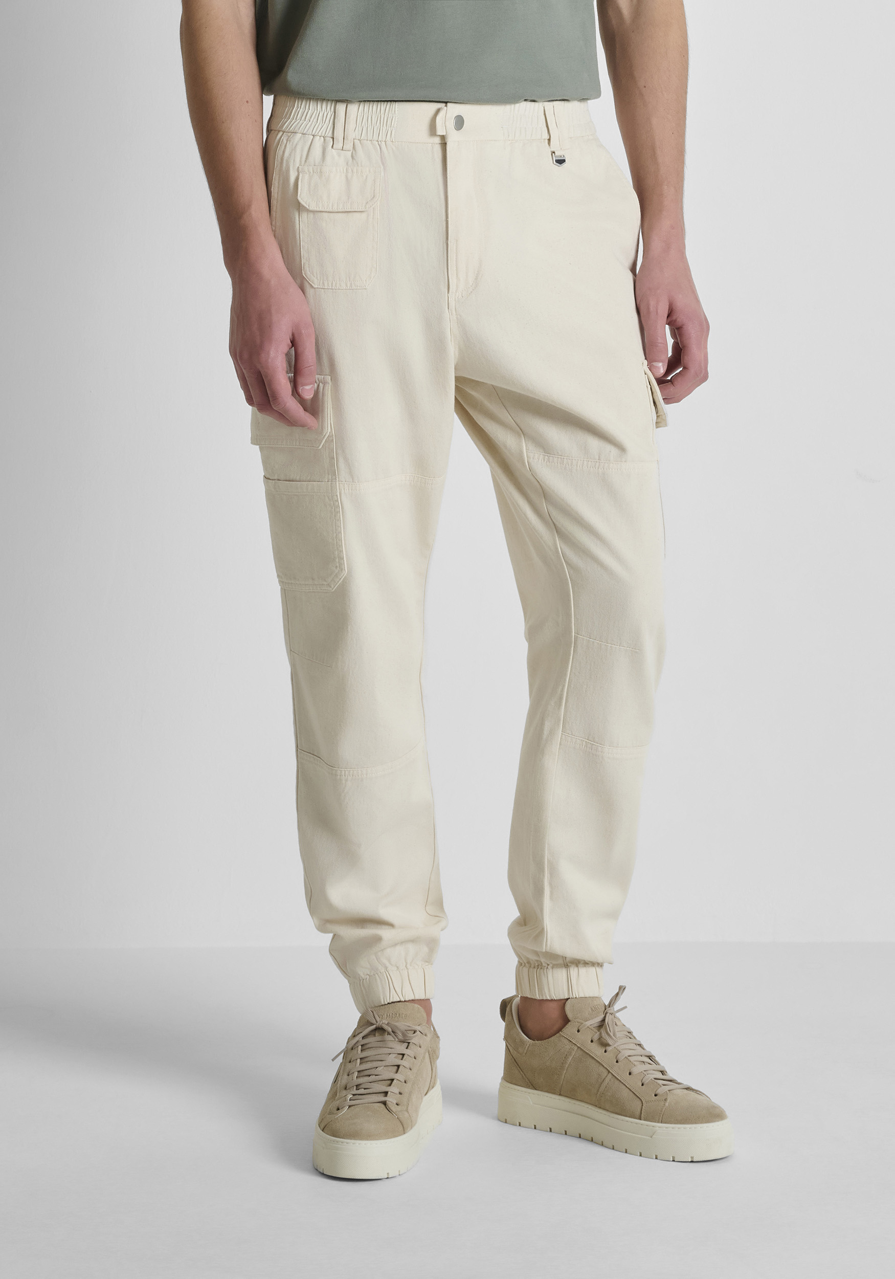 PANTALONES REGULAR FIT «MAXIM» DE SUAVE SARGA DE ALGODÓN