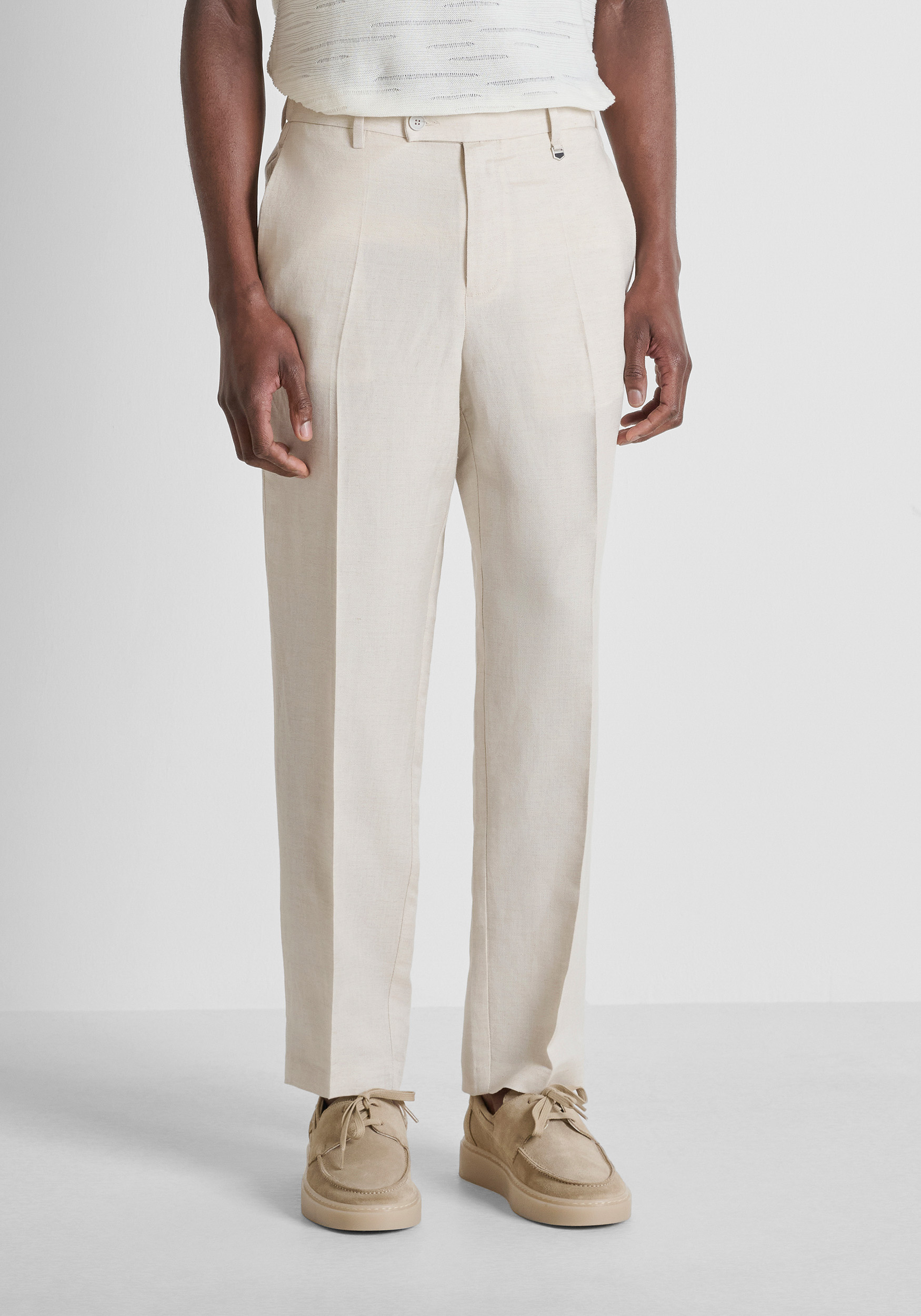 PANTALONES RELAXED FIT «EVAN» DE MEZCLA DE LINO Y VISCOSA SLUB