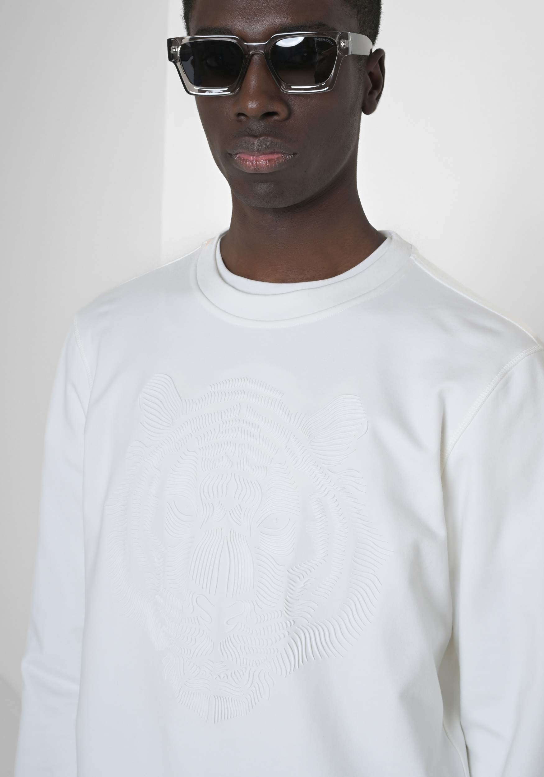 FELPA REGULAR FIT IN MISTO COTONE CON STAMPA TIGRE