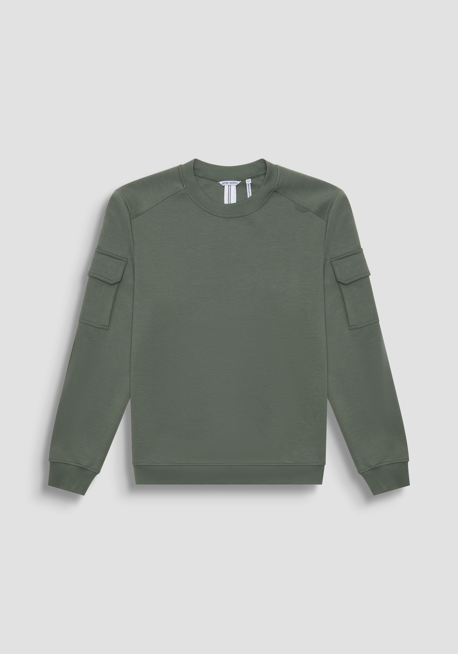 FELPA REGULAR FIT IN MISTO COTONE CON PATCH LOGATA