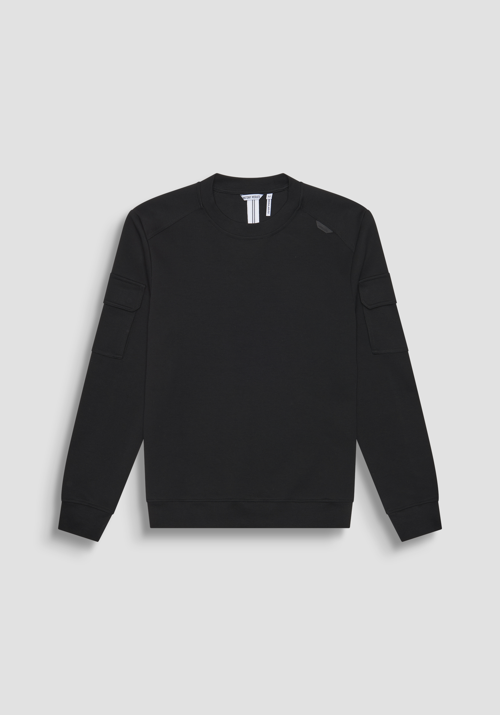 FELPA REGULAR FIT IN MISTO COTONE CON PATCH LOGATA