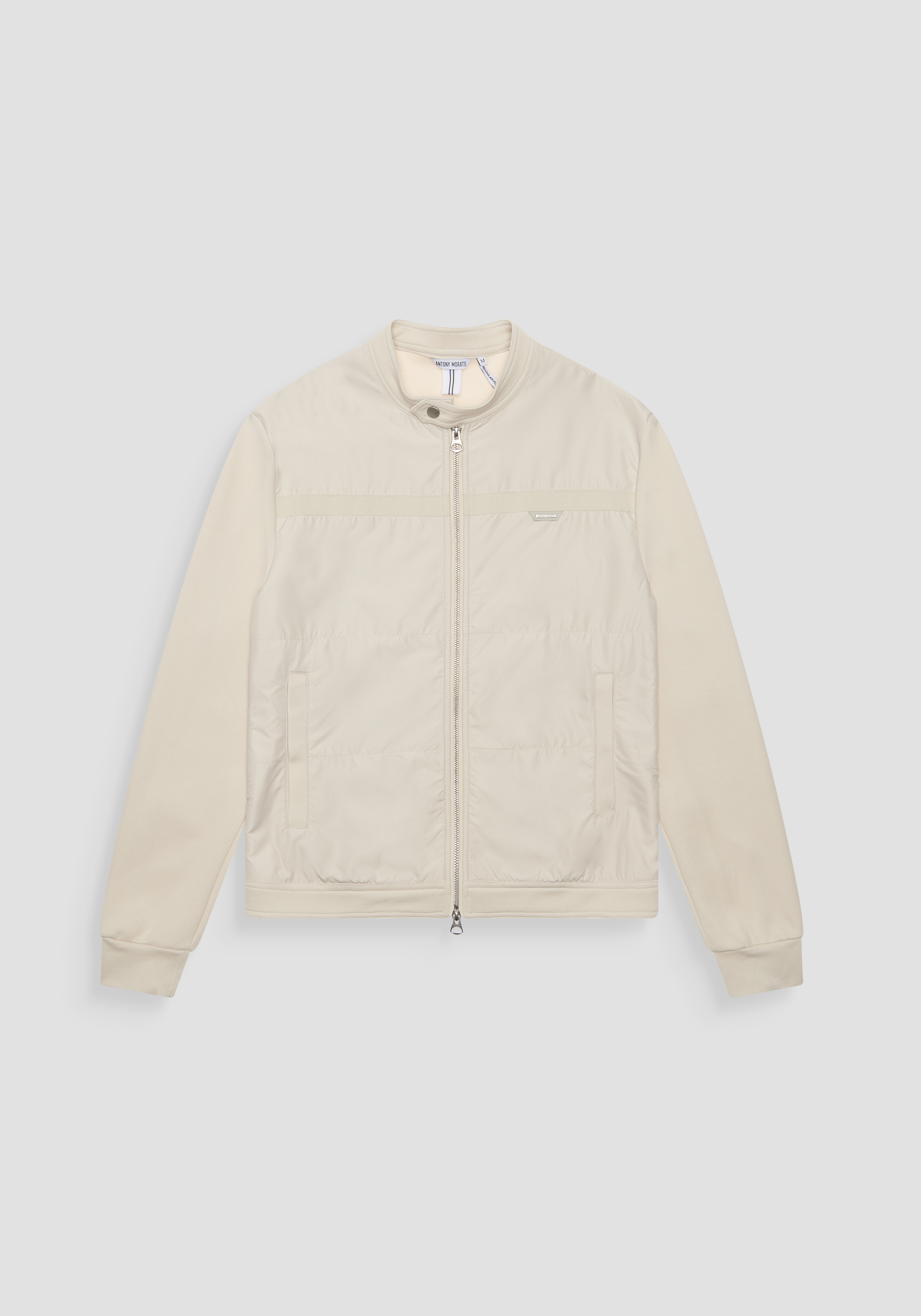 FELPA REGULAR FIT IN MISTO COTONE CON TESSUTO A CONTRASTO