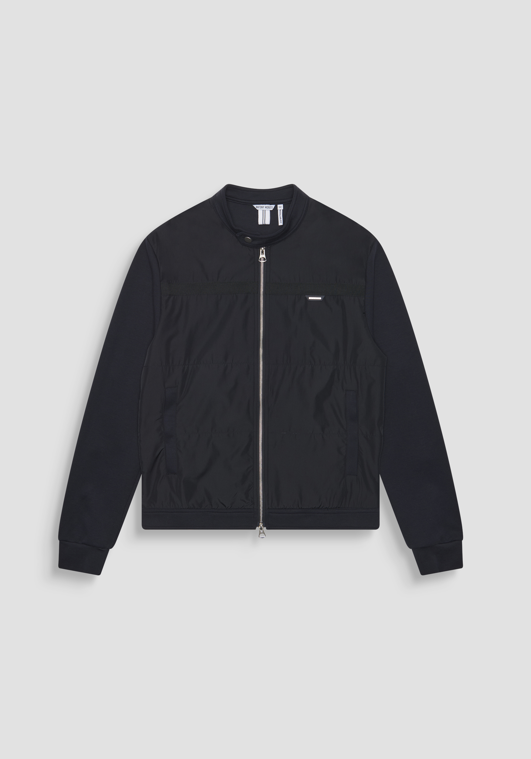 FELPA REGULAR FIT IN MISTO COTONE CON TESSUTO A CONTRASTO