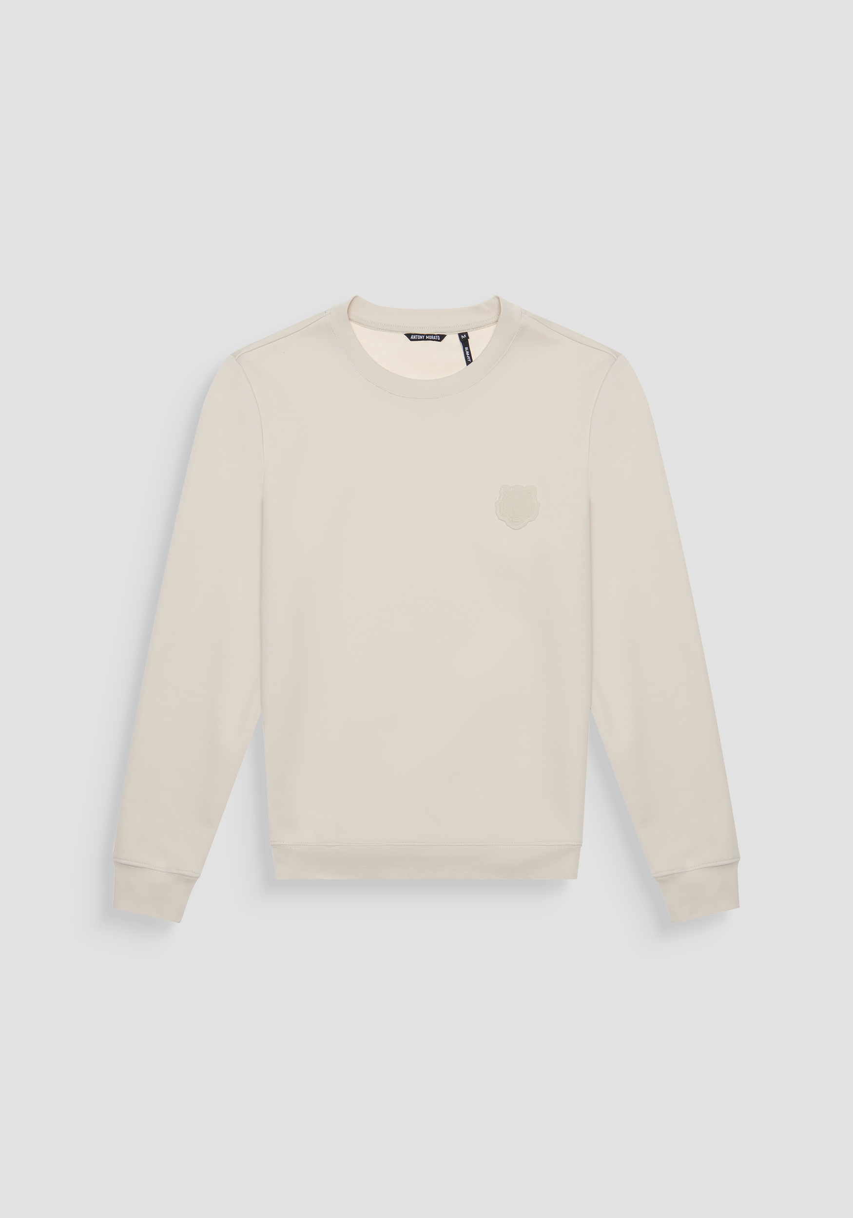 FELPA SLIM FIT IN MISTO COTONE CON LOGO STAMPATO