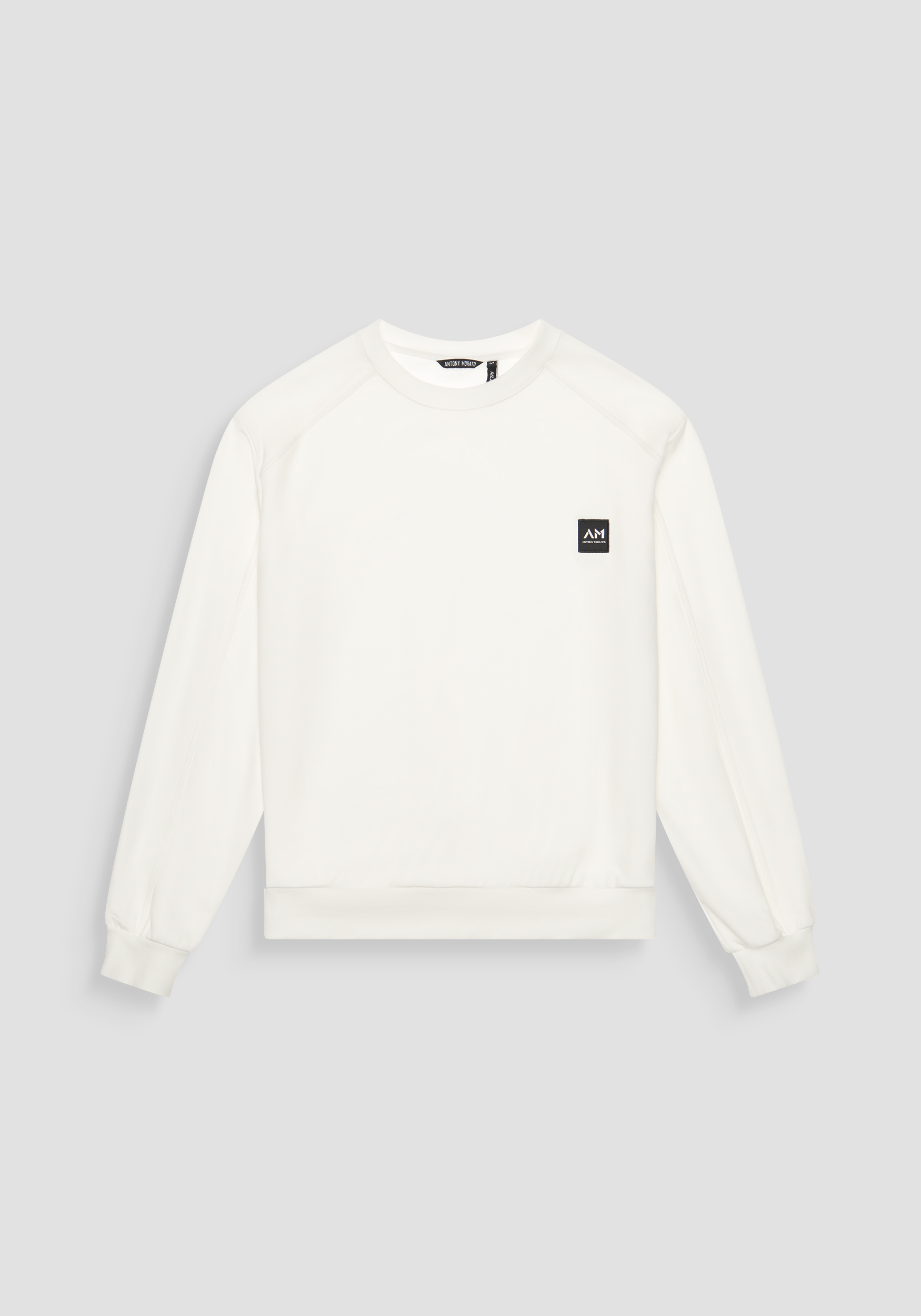 FELPA RELAXED FIT IN MISTO COTONE CON LOGO CUCITO