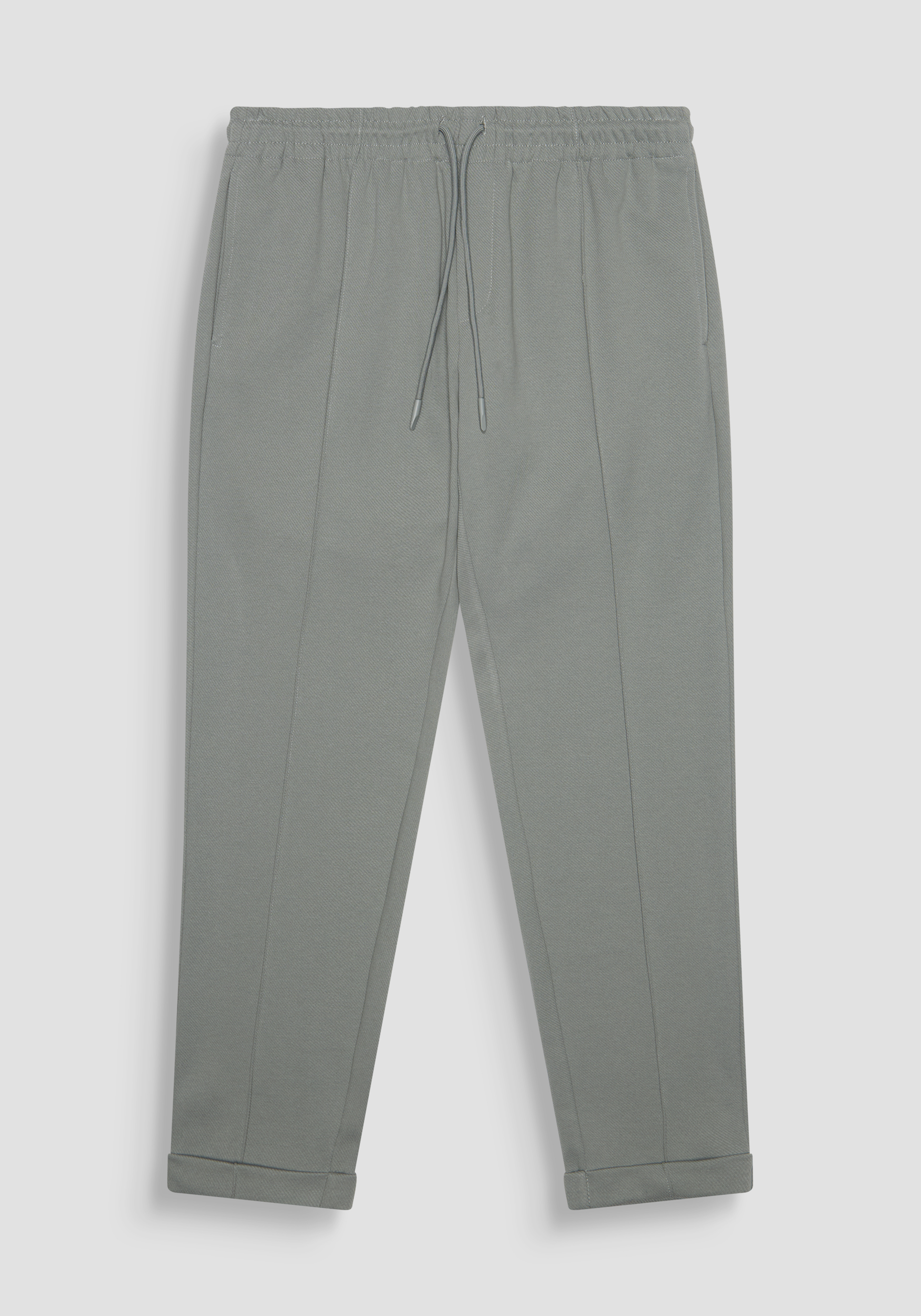 PANTALONI IN FELPA CARROT FIT IN COTONE STRETCH CON RISVOLTO SUL FONDO E PLACCHETTA LOGATA
